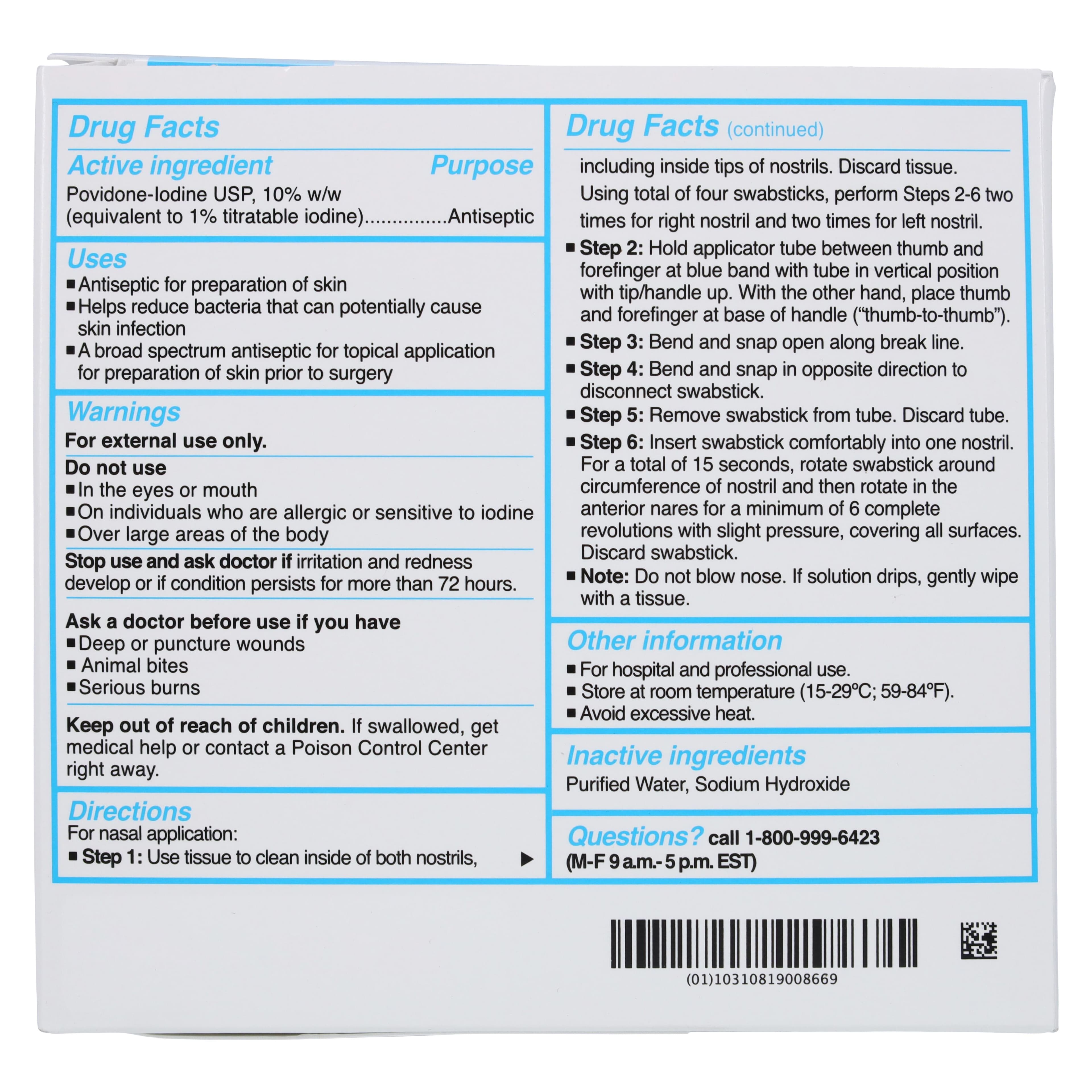 PDI Profend Nasal Decolonization Kit, Povidone-Iodine 10% Swabsticks, 4 Swabs/Kit, 12 Kits/Box, X12048 thumbnail 7