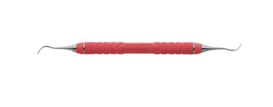 Hu-Friedy EverEdge 2.0 Nevi 4 Sickle Scaler, Lite, Double-Ended, C8 Resin Handle, Red, 1 Each - Nevi 4 Scaler Lite C8 Handle EE2 - Image 1