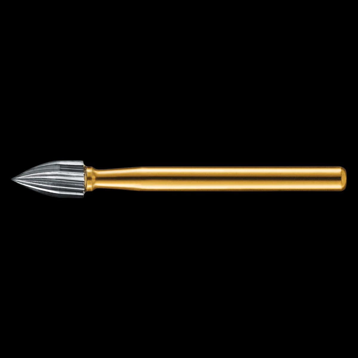 Kerr Trimming & Finishing Carbide Bur, FG 7106, Flame, 12 Flute, 1.8mm Diameter, 3.4mm Length, 10/Pkg, FG7106-KC0 - KavoKerr FG7106 Carbide Bur (10) - Image 1