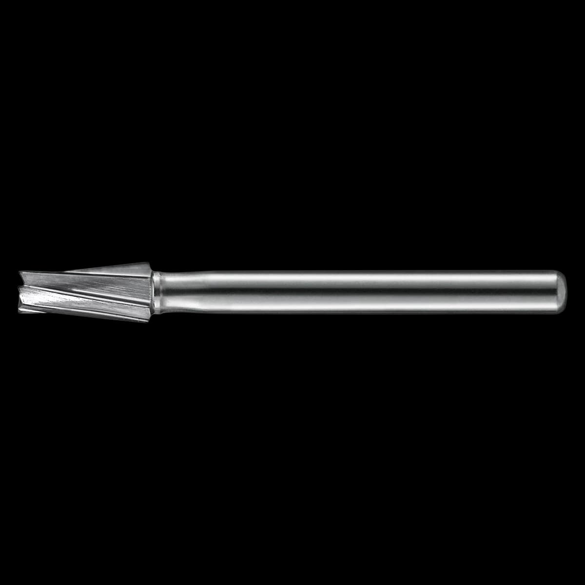 KaVo Kerr™ Regular Operative Carbide Bur #169, FG (Friction Grip), Tapered Flat End, 6 Flute, 0.9 mm Diameter, 3.2 mm Length, 100/Pkg, FG169-KCC - KaVo Kerr™ Regular Operative Carbide Burs – FG, Taper Flat End 6 Flute - # 169, 0.9 mm Diameter, 3.2 mm Length, 100/Pkg - Image 1