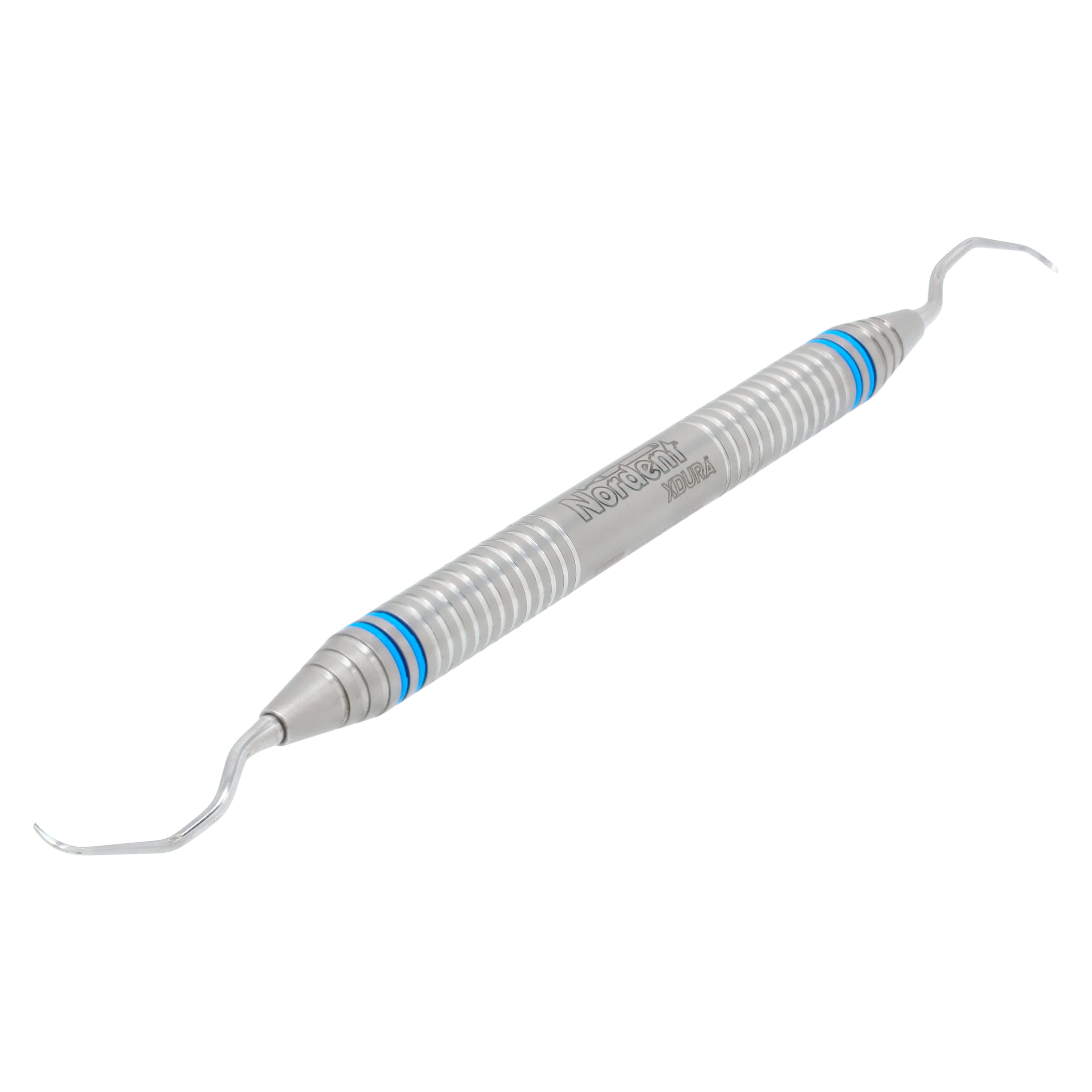 Nordent XDURA Gracey Curette #13-14, Mini Blade/Long Reach, Double-Ended, DuraLite ColorRing Handle thumbnail 2
