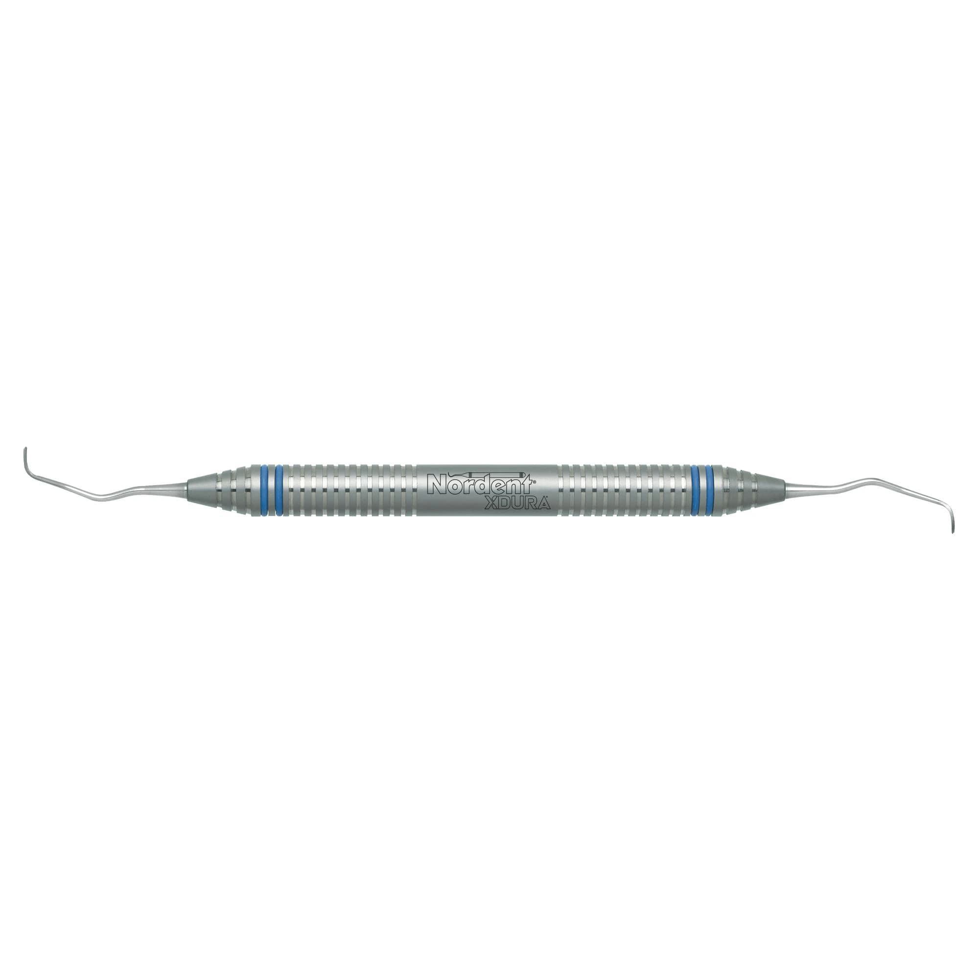 Nordent XDURA Universal Curette, Double-Ended, Langer #1-2, DuraLite ColorRings Handle, CENSLN1-2 - XDURA&reg; Universal Curettes - Langer #1-2 - DuraLite&reg; ColorRings - Image 1