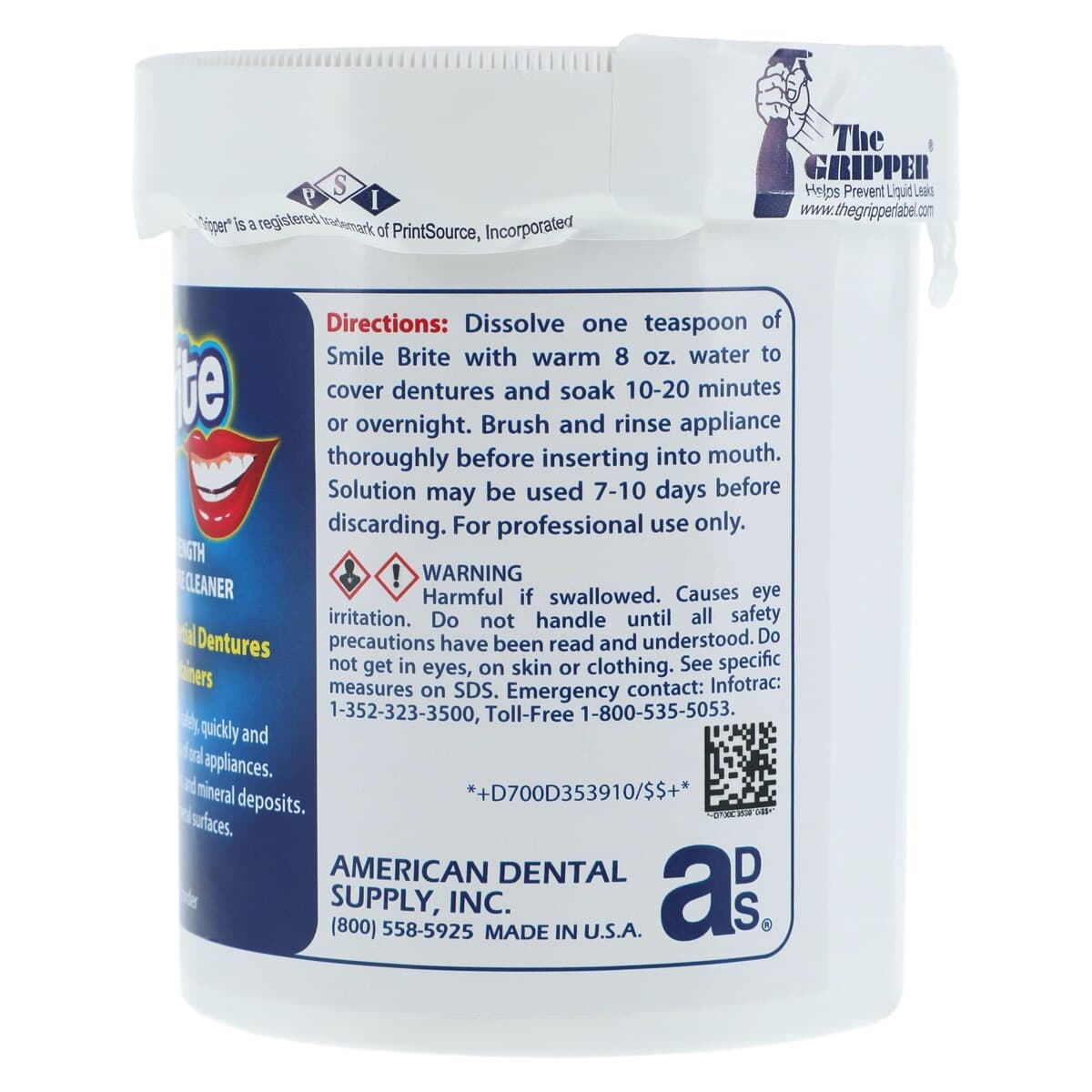 Smile Brite Denture Cleaner Powder, 1 lb Jar, D353-91 thumbnail 2