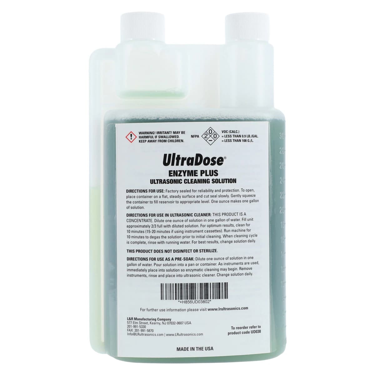 UltraDose® Enzyme Plus Triple Enzymatic Ultrasonic Cleaning Solution, 32 oz Bottle, UD038 thumbnail 2