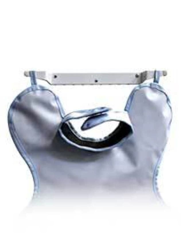 Palmero Hold-It Economy Apron Hanger, White-Coated Steel, 15" x 2", 1/Pk, 31 - Palmero Economy Apron Hanger, White-coated stainless steel hanger. Not for use - Image 1