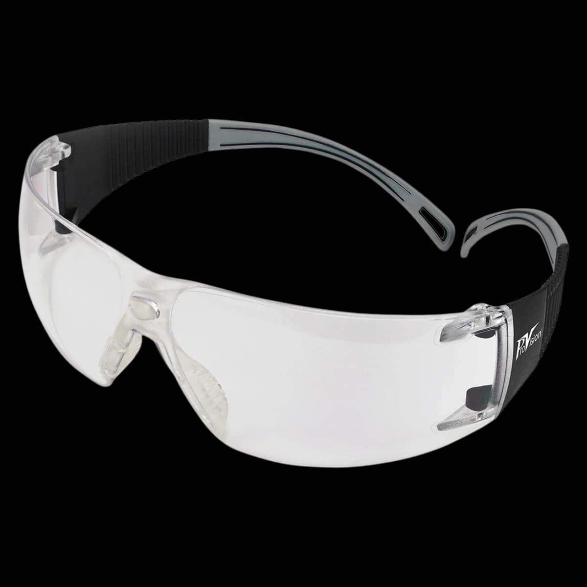 ProVision® Flexiwrap™ Safety Eyewear, Black Frame/Grey Tips/Clear Lens, Universal, 3609GC thumbnail 2