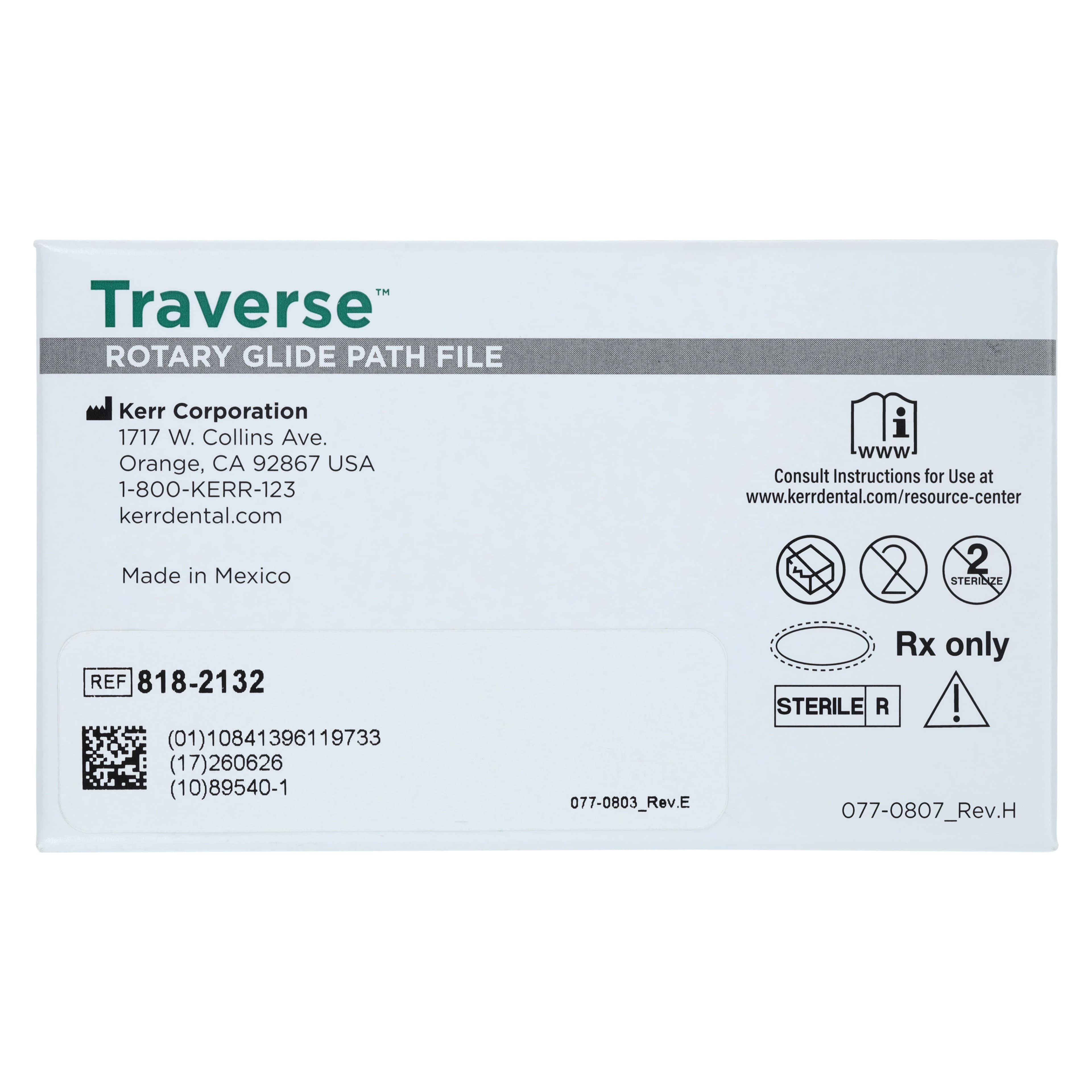 Kerr Traverse Rotary Glide Path File, Taper .06, Tip Size .13, 25 mm, 4/Pk, 818-2132 thumbnail 5