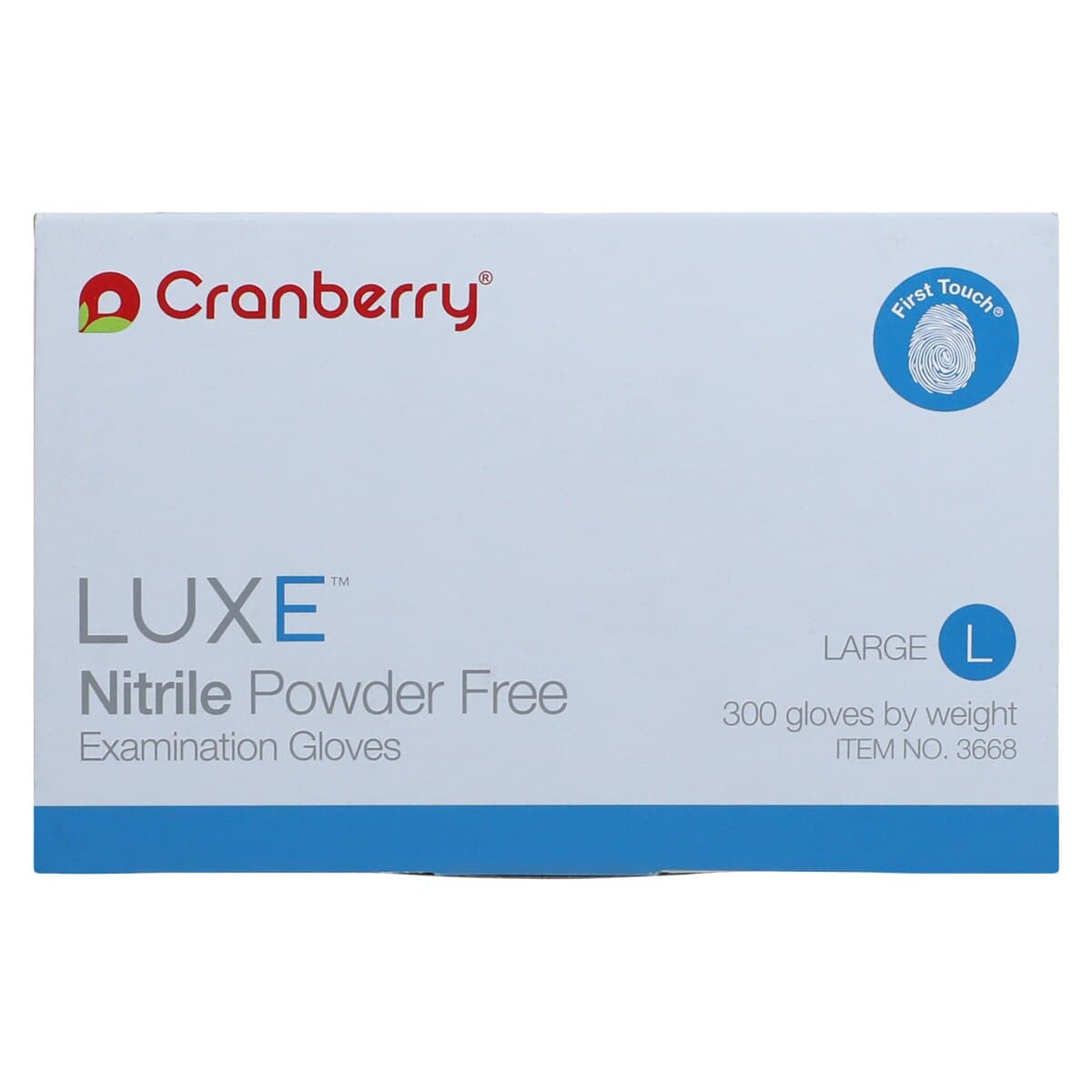 Cranberry LUXE Nitrile Exam Gloves, Powder Free, Non-Sterile, Large, Azure Blue, 300/Box, CR3668 thumbnail 5