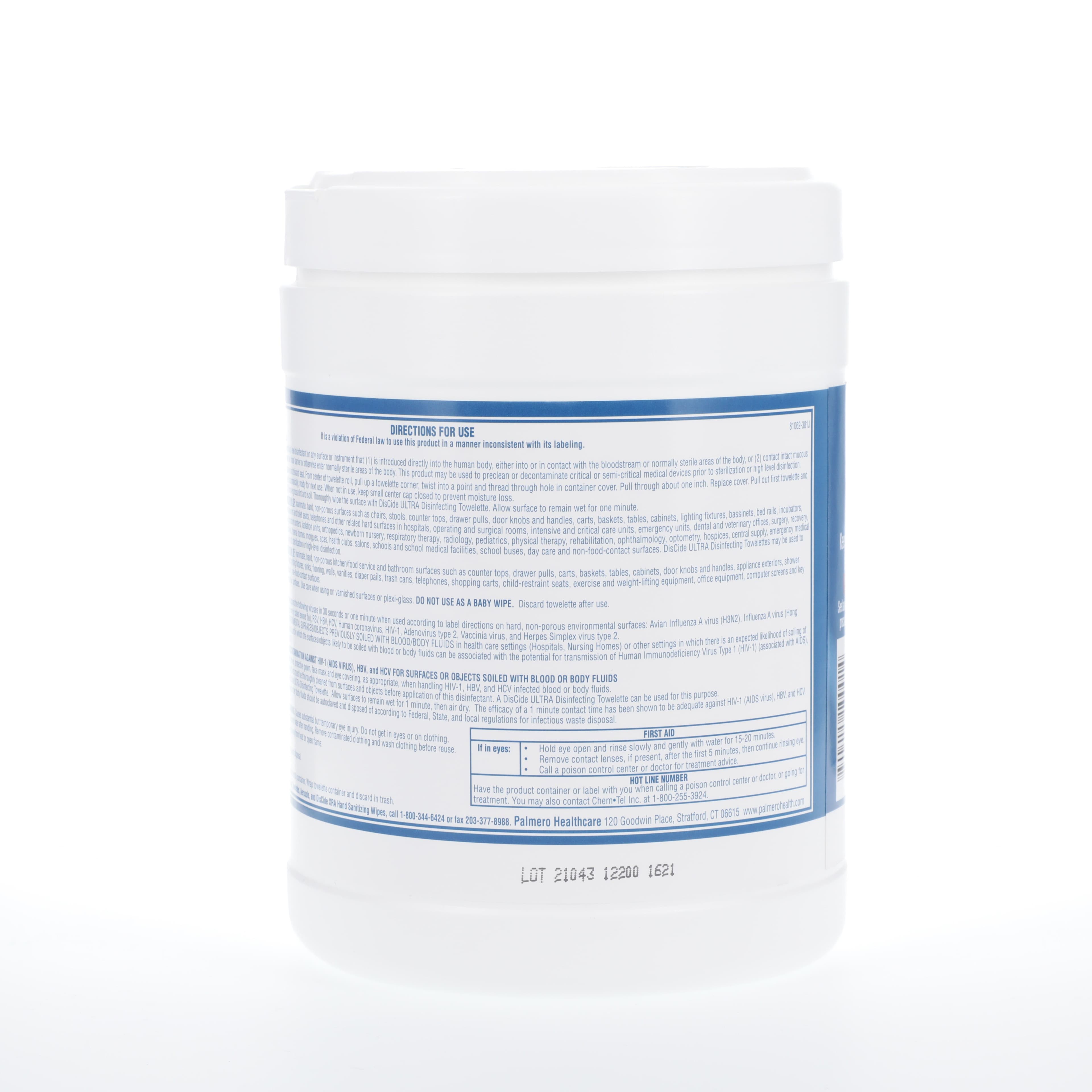 DisCide Ultra Disinfecting Towelettes, 10.5" x 10", 60/Canister, 10DISXL thumbnail 3