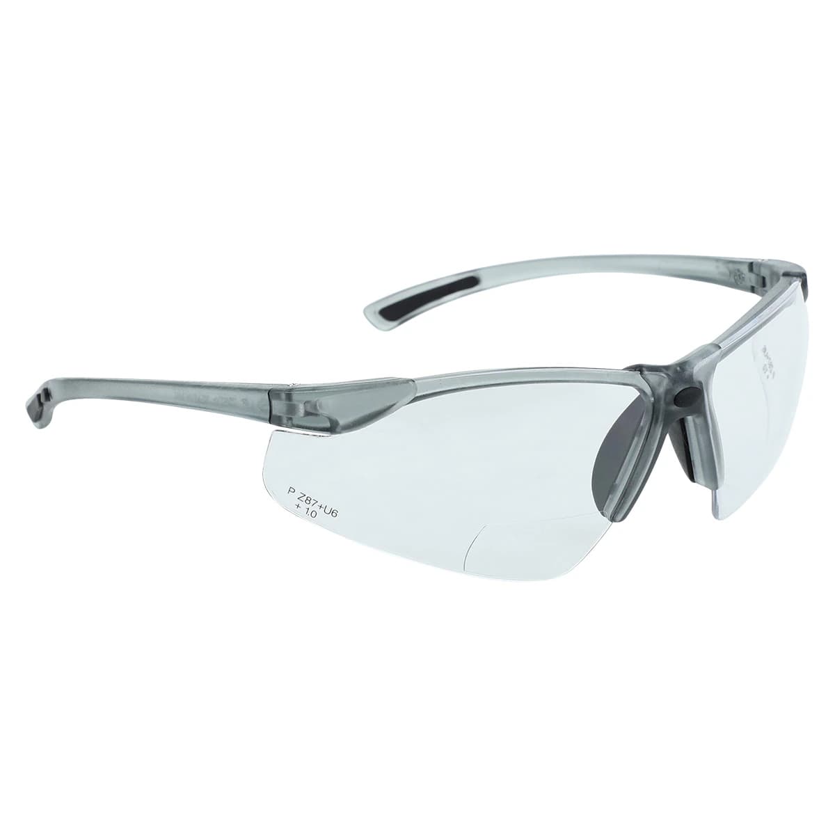 Palmero ProVision Tech Specs Bifocal Safety Eyewear, 1.0 Diopter, Gray Frame/Clear Lens, 3720A - Tech Specs Bifocal Safety Eyewear - 1.0 Diopter - Image 1