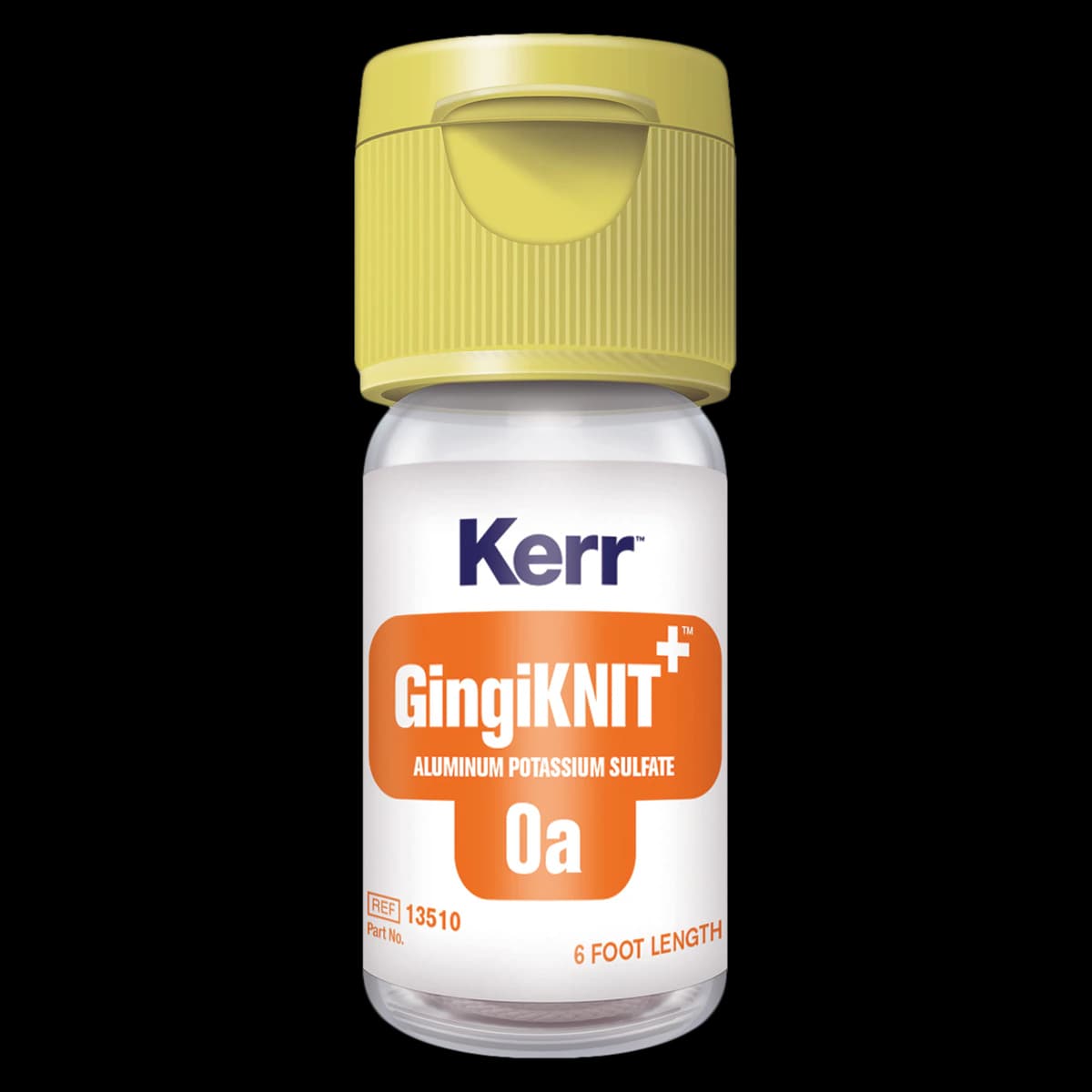 GingiKNIT+ Knitted Retraction Cord, Aluminum Potassium Sulfate 10%, Size 0A Small, Yellow with Orange Strand, 72 in, 13510 - GingiKNIT+ Aluminum Potassium Sulfate - #0a - Small - Image 1