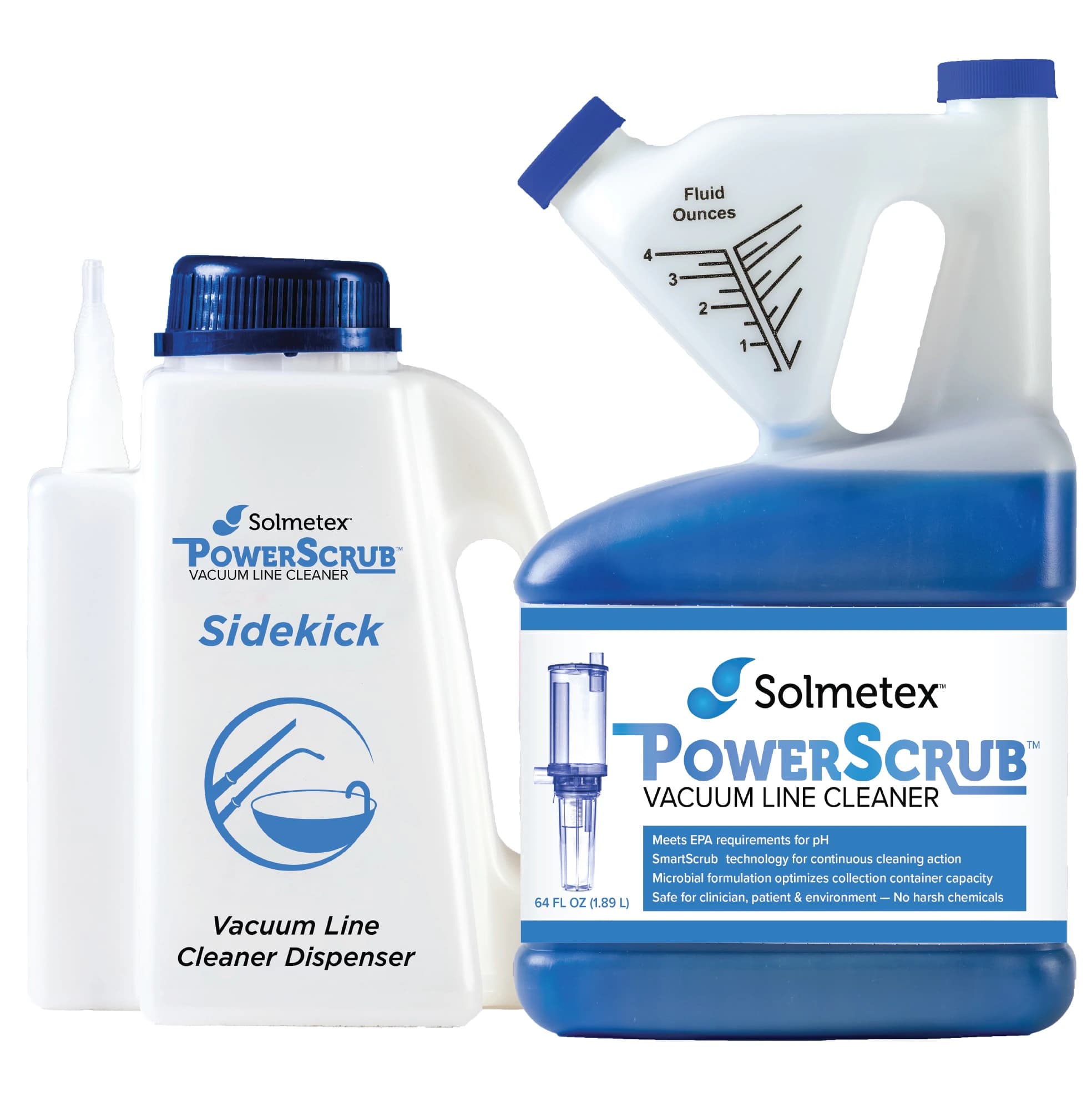 PowerScrub Vacuum Line Cleaner Intro Kit, 64 oz Bottle with Sidekick Dispenser, PCS-VLIK - PowerScrub Vacuum Line Cleaner Intro Kit - Image 1