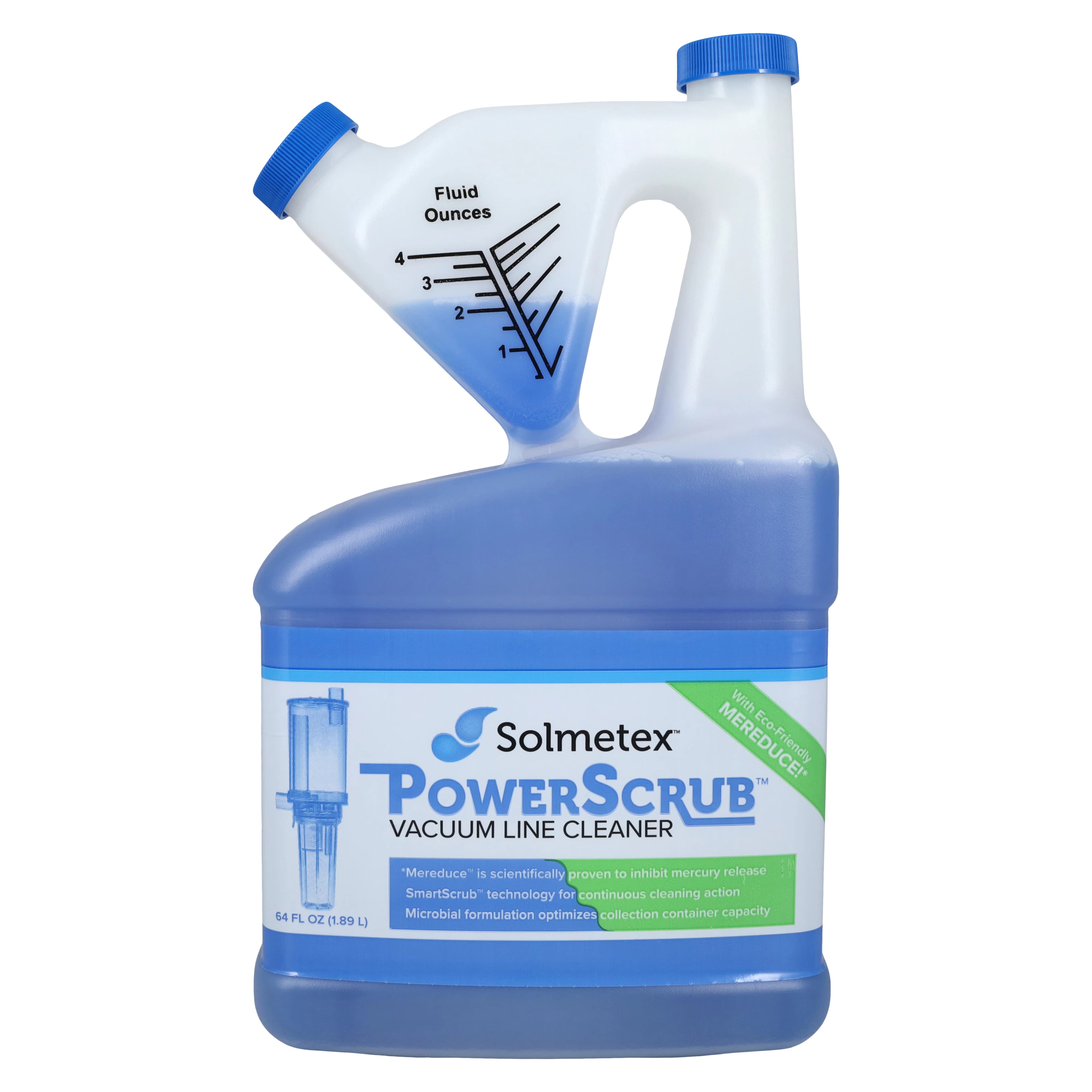 Solmetex PowerScrub Vacuum Line Cleaner, Case Kit, 64 oz Bottles, 4/Case, PCS-VLCK - PowerScrub Vacuum Line Cleaner Case Kit 64oz x 4/Cs - Image 1