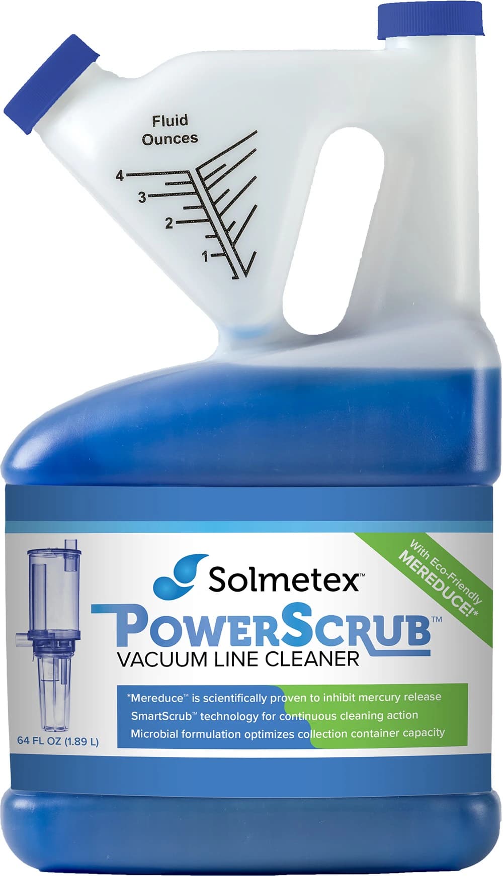 Solmetex PowerScrub Vacuum Line Cleaner, Case Kit, 64 oz Bottles, 4/Case, PCS-VLCK thumbnail 3