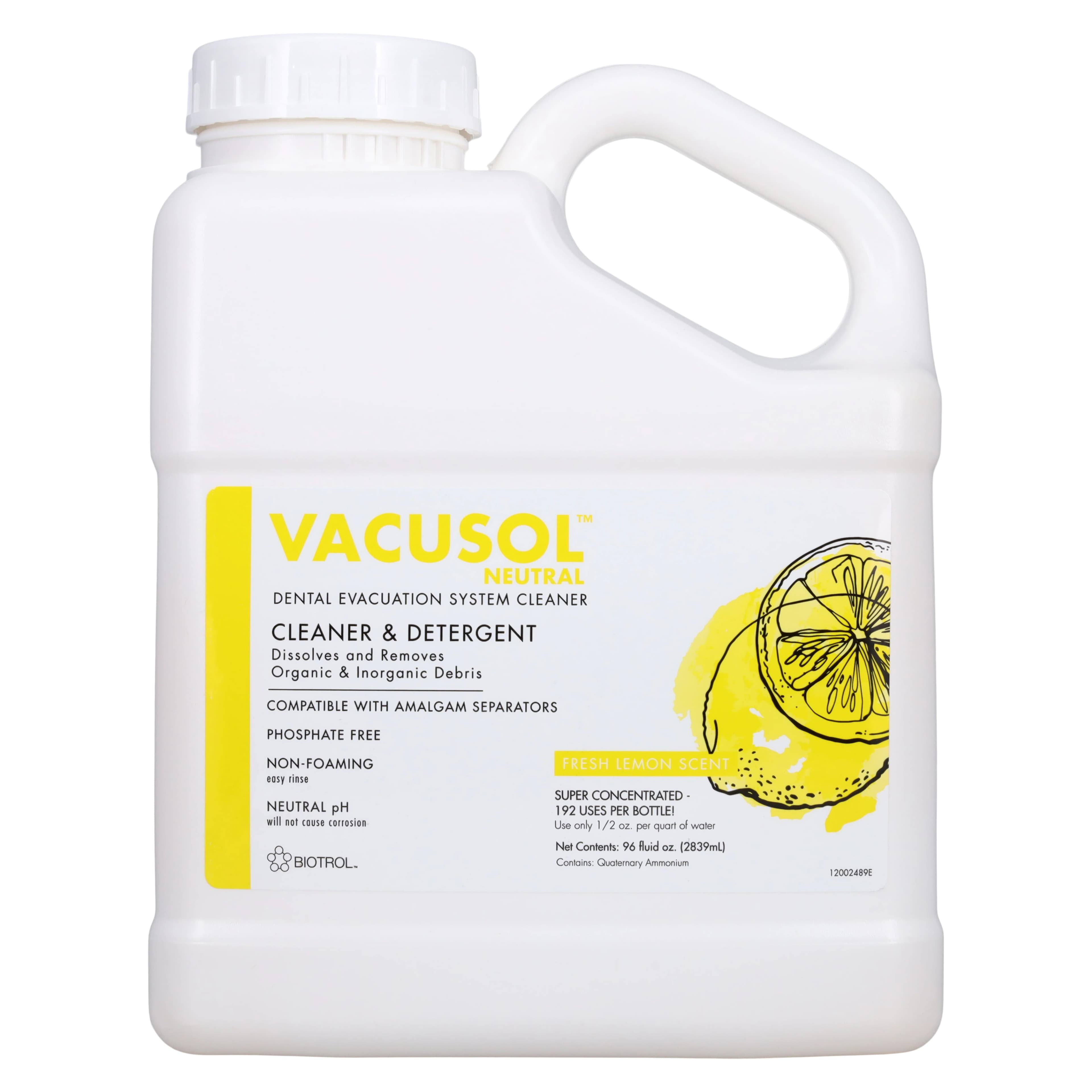 Vacusol Neutral Concentrate Dental Evacuation System Cleaner, 96 oz Bottle, ED903CS - Vacusol Neutral Solution Pump Liquid Cleaner 96oz - Image 1