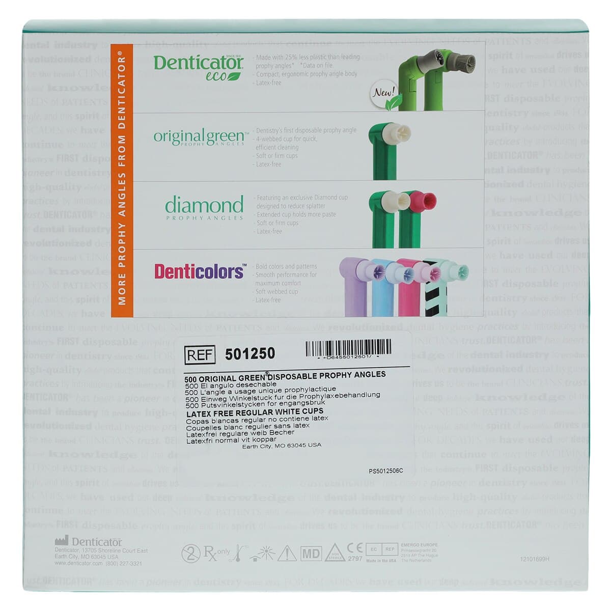 Denticator Original Green Disposable Prophy Angle, Regular White Cup, Latex-Free, 500/Box, 501250 thumbnail 4