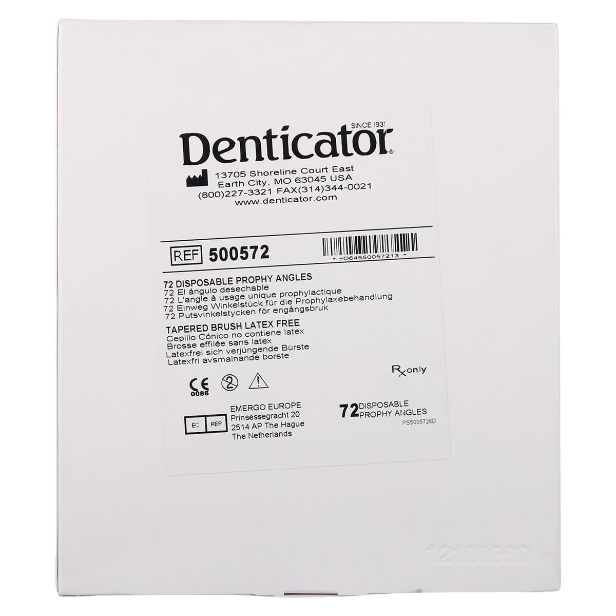 Denticator Disposable Prophy Angle with Tapered Brush, Blue, 72/Box, 500572 thumbnail 3