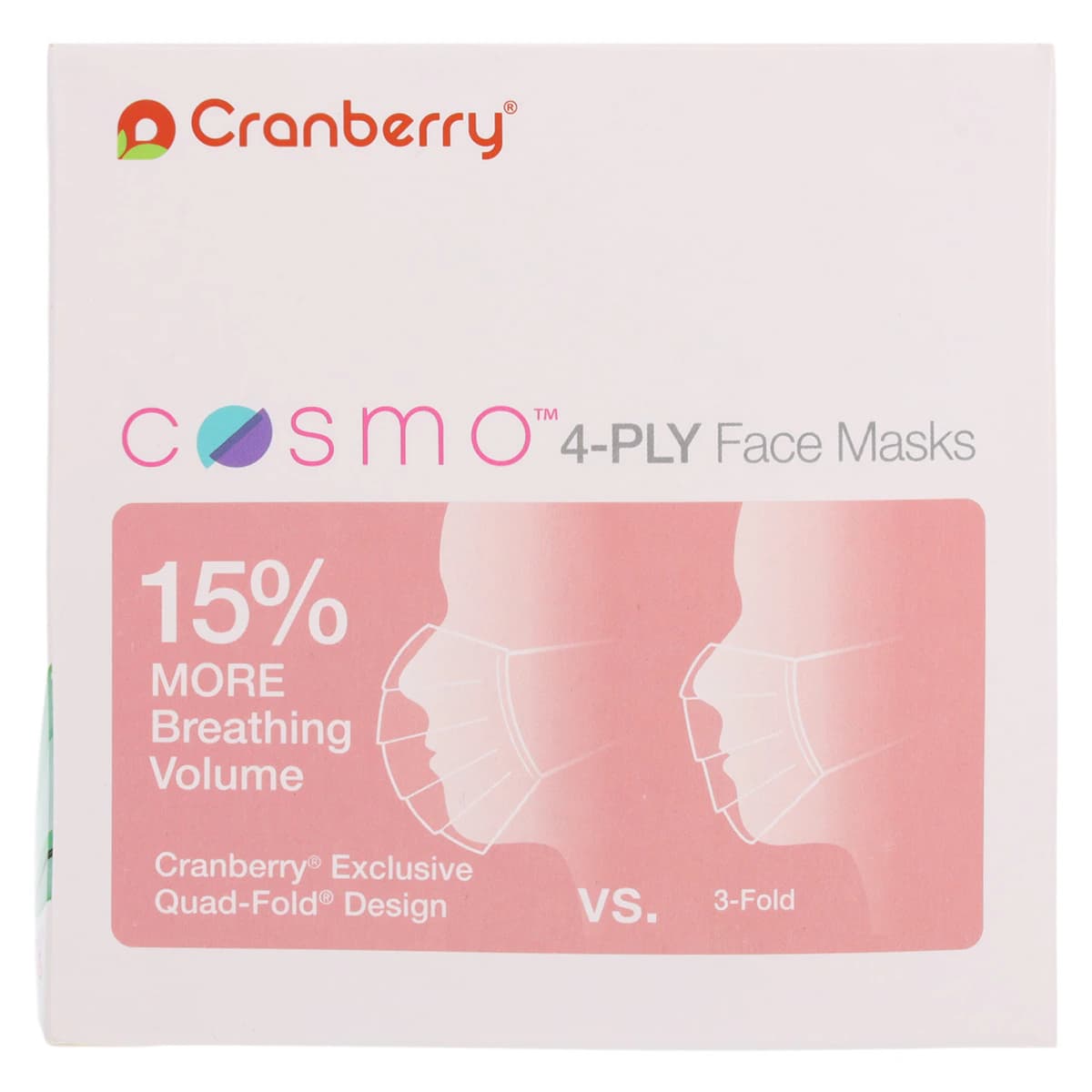 Cranberry Cosmo 4-Ply ASTM Level 3 Earloop Procedure Face Mask, Stellar Purple, 50/Box, C2700SP thumbnail 7