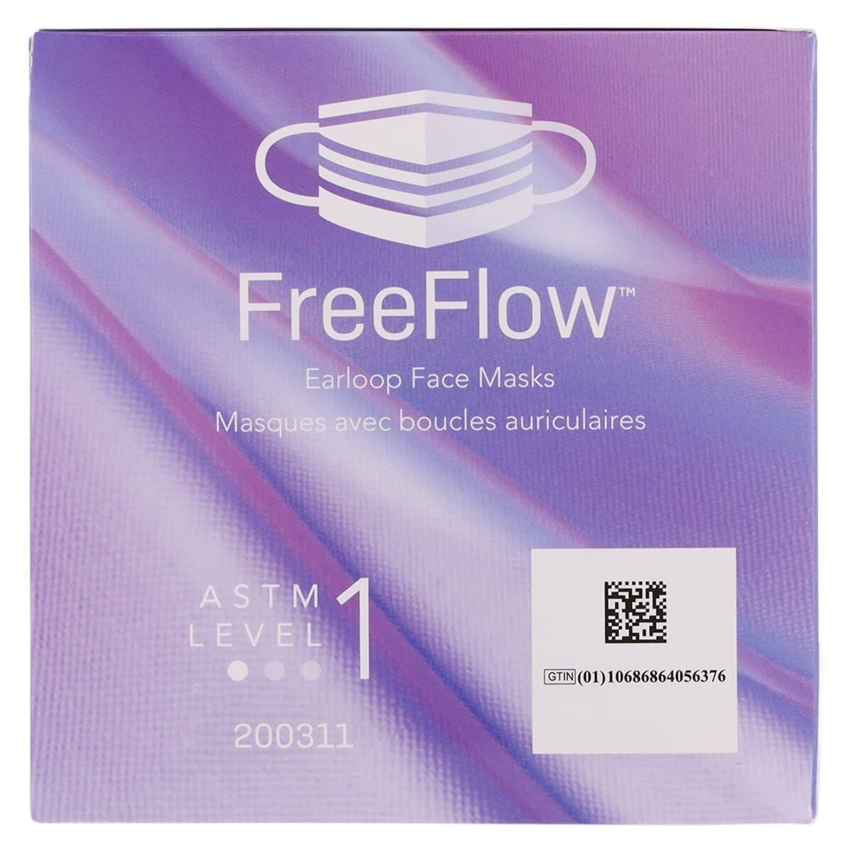 SafeMask® FreeFlow™ Procedure Face Mask, ASTM Level 1, Ear Loop, Lavender, 50/Box, 200311 thumbnail 7