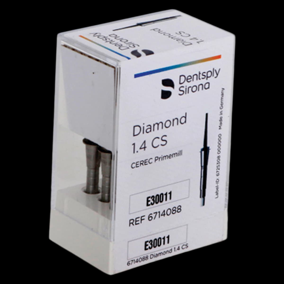 CEREC Primemill Diamond Milling Bur, 1.4 mm, CS, 6/Pkg - Cerec Primemill Diamond Bur 1.4 CS - Image 1