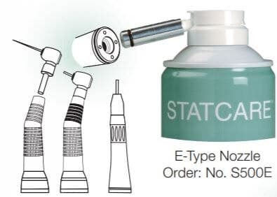 Statcare E-Type Spray Nozzle for Low Speed & Electric Handpieces, 1/Pkg, S500E - STATCARE Spray Nozzles - E-Type Nozzle - Image 1