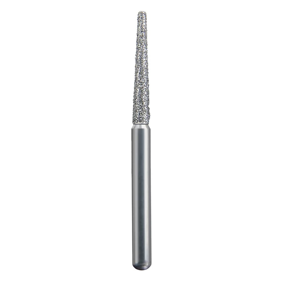 Spring Health Products Flat End Taper Diamond Bur, FG, Medium Grit, #701.9 / 847-014, 1.4mm Diameter, 25/Pack, Z701.9M25 - #701.9 Medium Flat End Taper Spring Diamond FG 847-014 Single-Use Pack of 25 - Image 1
