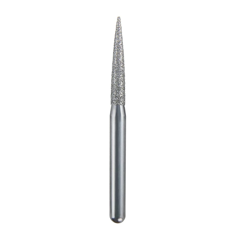 Spring Health Products Fine Flame Diamond Bur, Friction Grip, #270.9 / 863-018, 1.8mm Diameter, 9mm Length, Single-Use, 25/Pack - #270.9 Fine Flame Spring Diamond FG 863-018 Single-Use Pack of 25 - Image 1