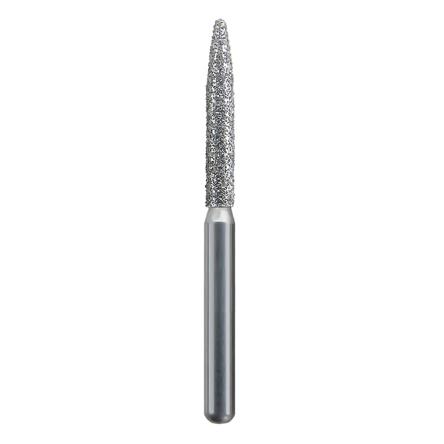 Spring Health Products Coarse Flame Diamond Bur, FG 863-016, Single-Use, 25/Pack (Z267.10C25) - #267.10 Coarse Flame Spring Diamond FG 863-016 Single-Use Pack of 25 - Image 1