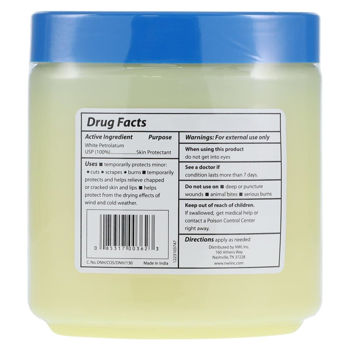 Petroleum Jelly Skin Protectant Topical Ointment, 13 oz Jar, New World Imports thumbnail 2
