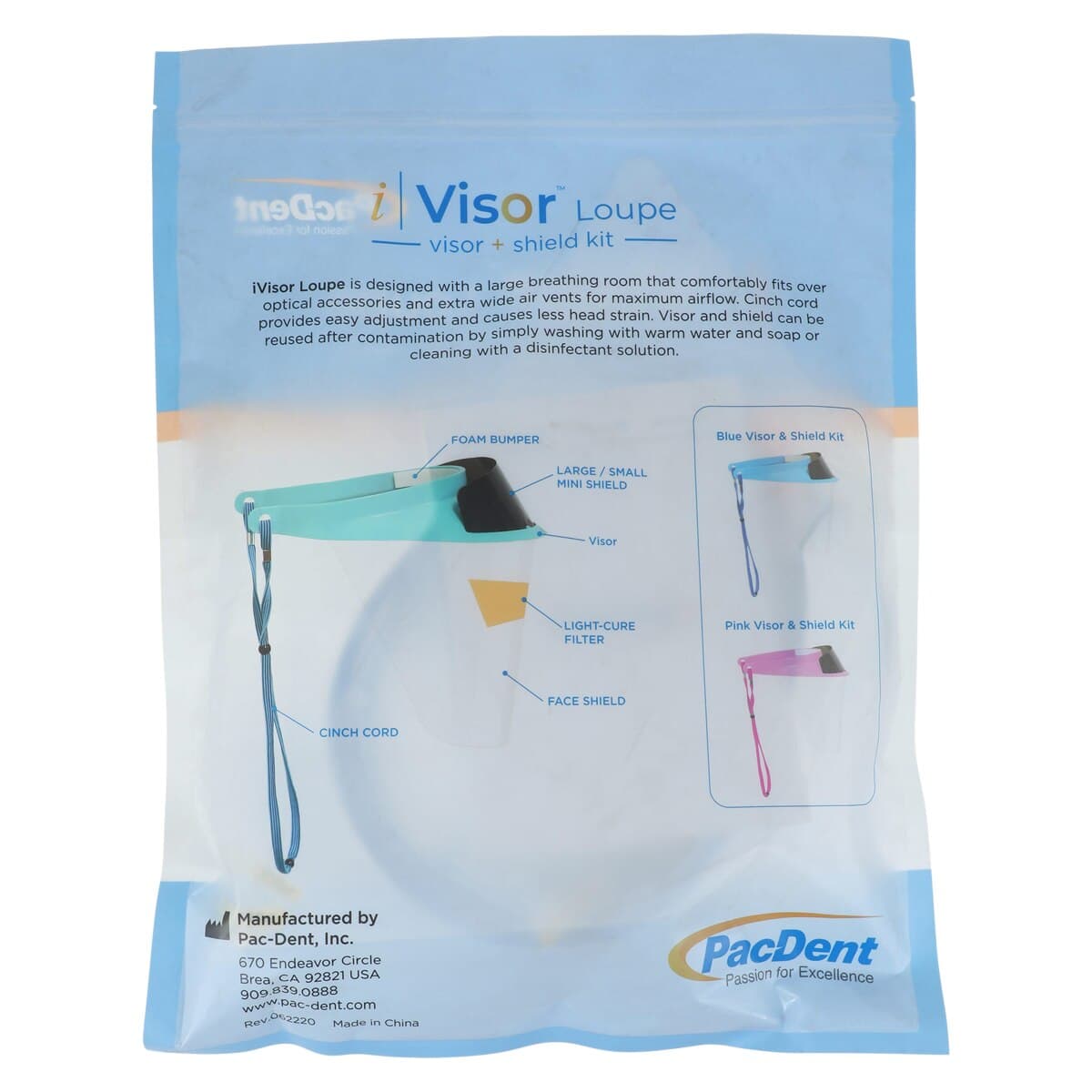 iVisor™ Space Blue Loupe Visor and Shield Kit, 9cm, Reusable, V201SB-M thumbnail 7