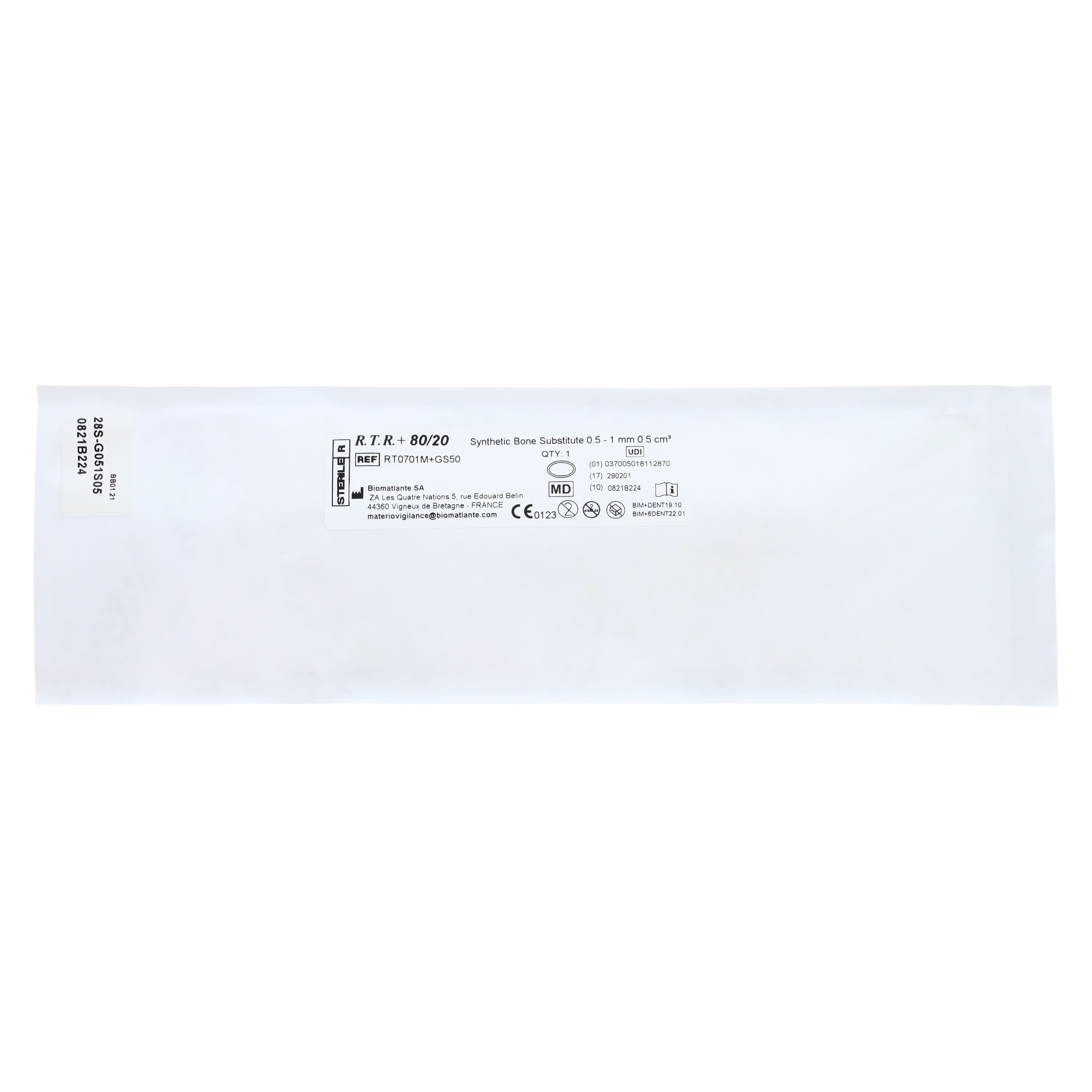 Septodont R.T.R.+ 80/20 Synthetic Biphasic Bone Grafting Material, 0.5 cc Prefilled Syringe, 80% Beta-Tricalcium Phosphate / 20% Hydroxyapatite, 1/Bx, 01S0530 thumbnail 4