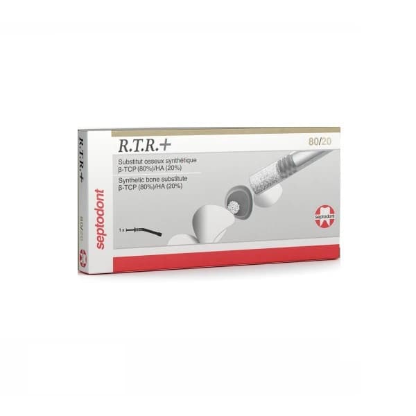 Septodont R.T.R.+ 80/20 Synthetic Biphasic Bone Grafting Material, 0.5 cc Prefilled Syringe, 80% Beta-Tricalcium Phosphate / 20% Hydroxyapatite, 1/Bx, 01S0530 - Septodont - RTR+ 80/20 Bone Regeneration Material 0.5cc Syringe - Image 1
