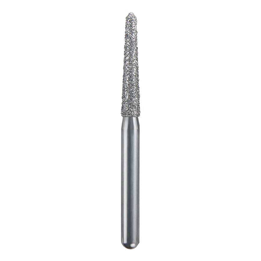 Spring Health Products FG Diamond Bur, Coarse Flame, 879-018, Single-Use, 25/Pack - #256.9 Coarse Flame Spring Diamond FG 879-018 Single-Use Pack of 25 - Image 1