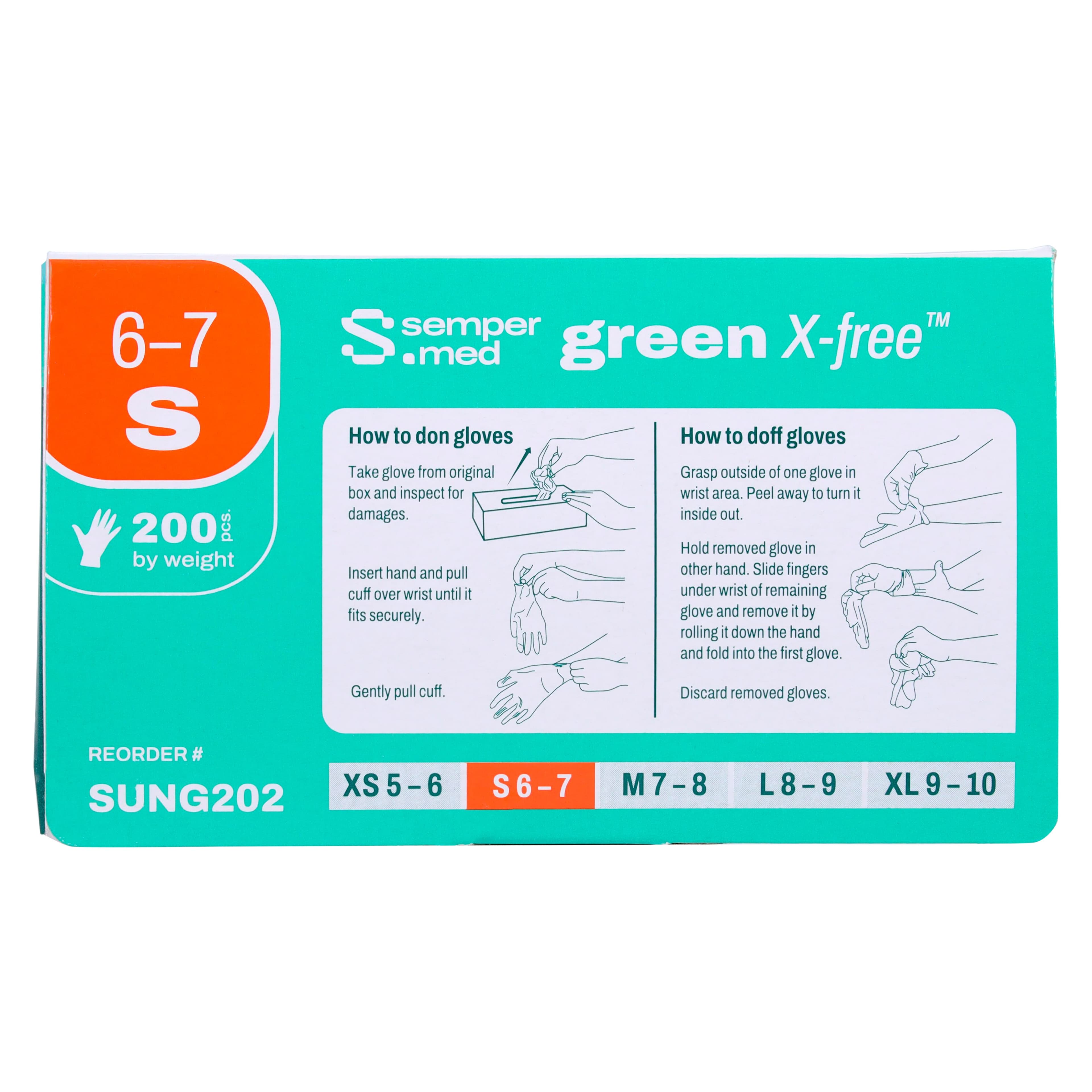 SemperSure Green Nitrile Exam Gloves, Powder Free, Non-Sterile, Small, Green, 200/Box thumbnail 8