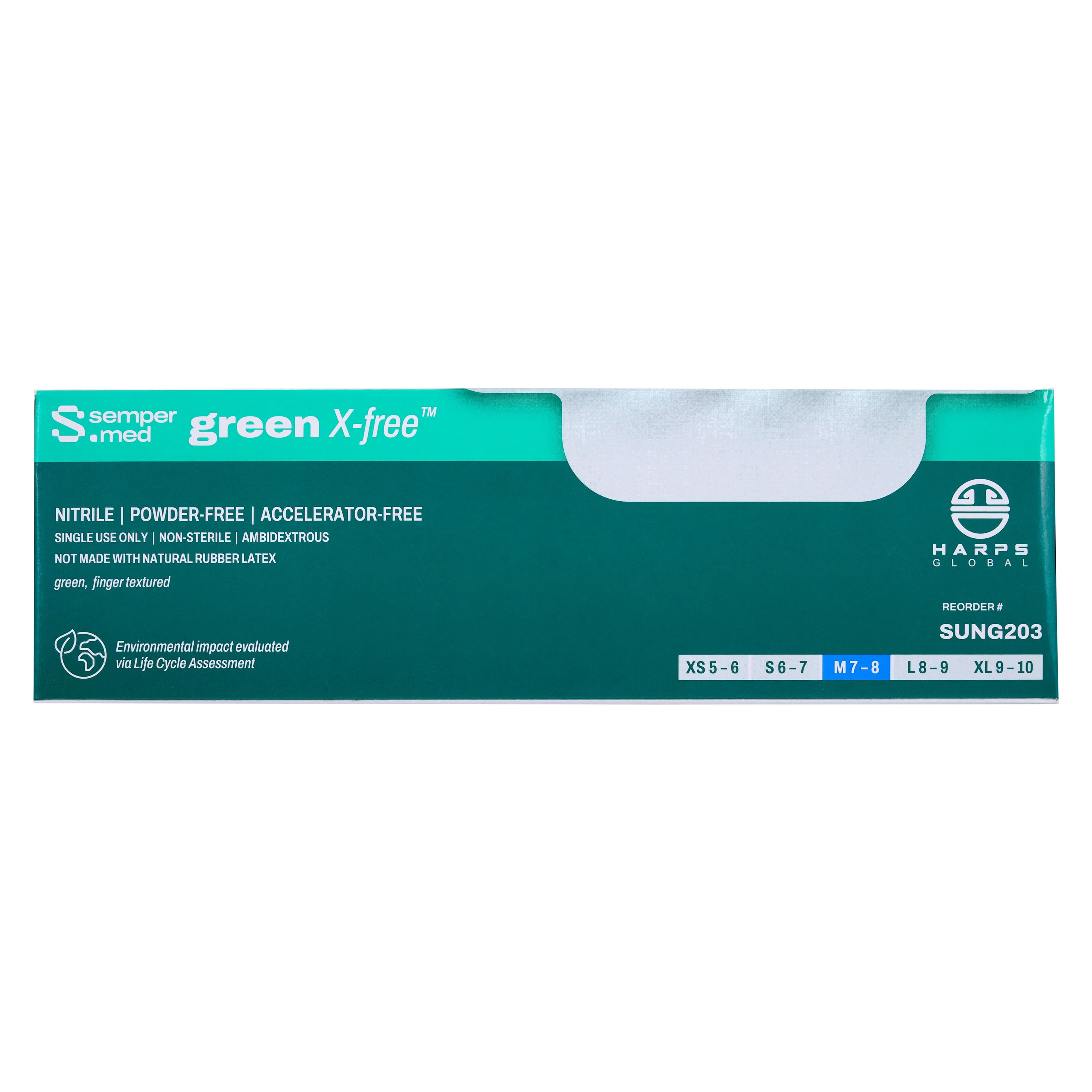 Sempermed Sempersure Green Powder-Free Nitrile Exam Gloves, Medium, Textured, 200/Box, SUNG203 thumbnail 5