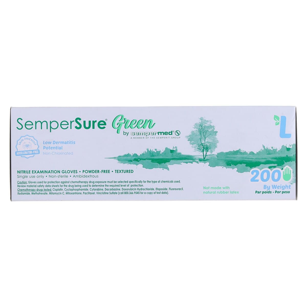 SemperSure Green Nitrile Exam Gloves, Powder Free, Non-Sterile, Large, Green, 200/Box thumbnail 5