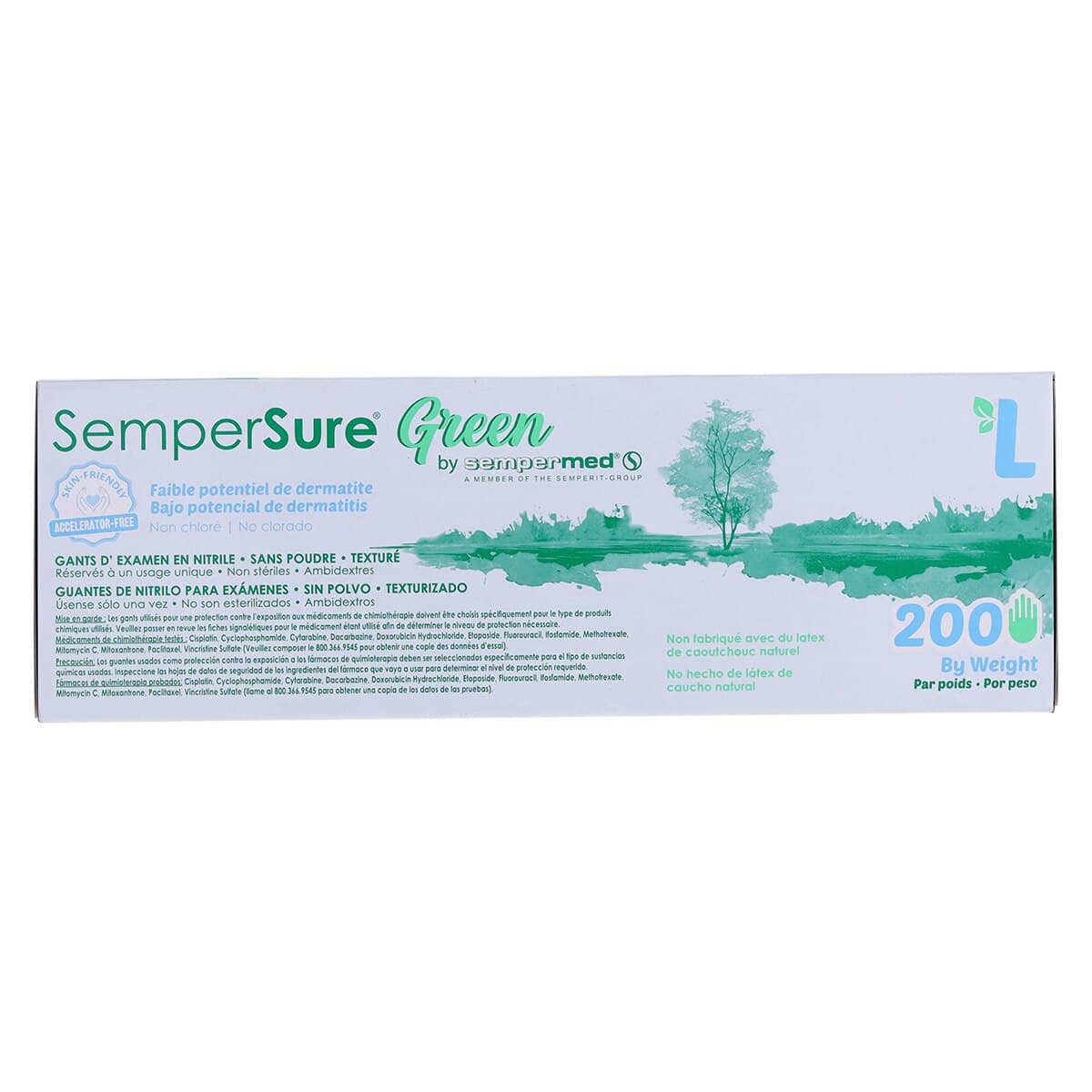 SemperSure Green Nitrile Exam Gloves, Powder Free, Non-Sterile, Large, Green, 200/Box thumbnail 6