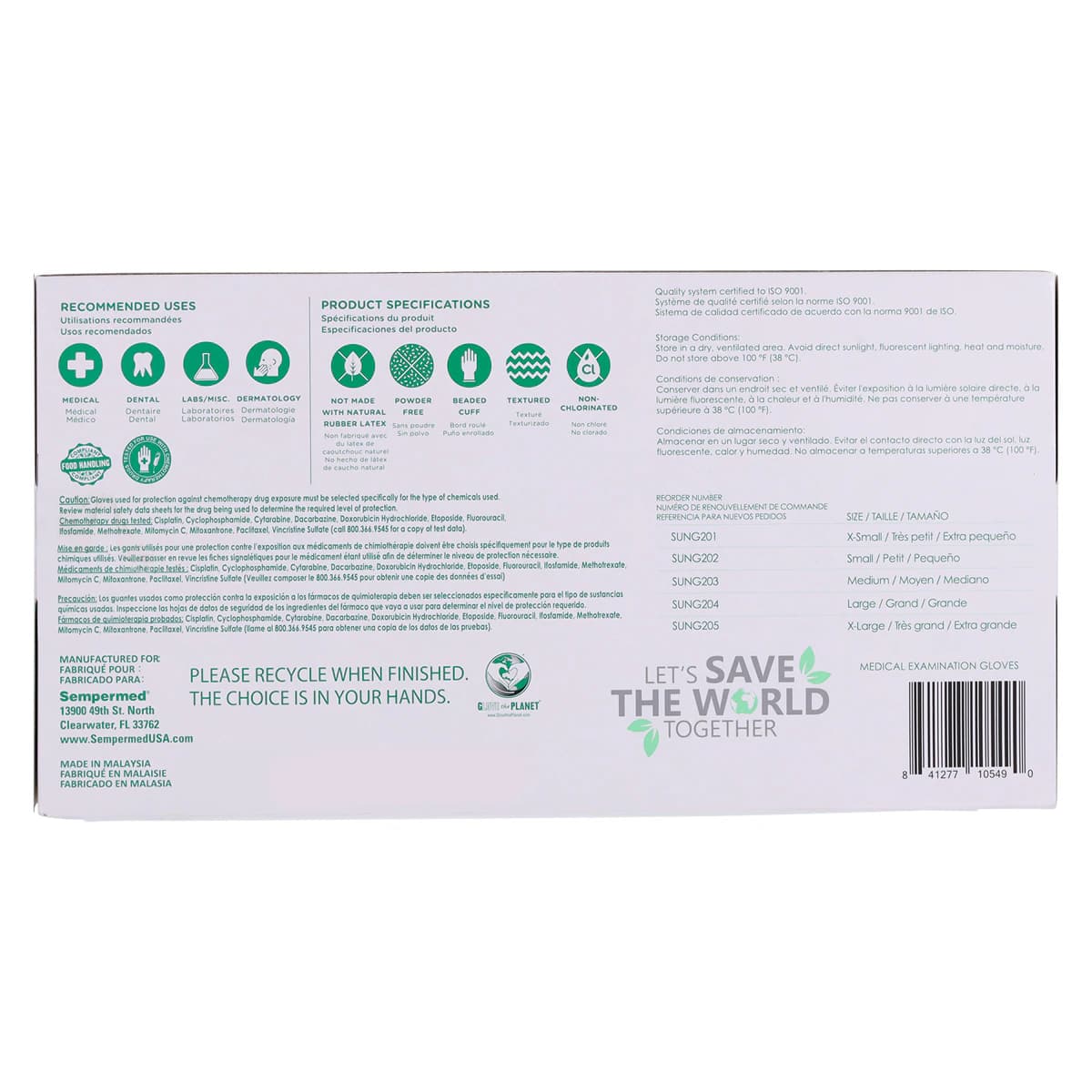 Sempersure® Nitrile Exam Gloves, Powder Free, Non-Sterile, Extra Large, Green, 180/Box thumbnail 9