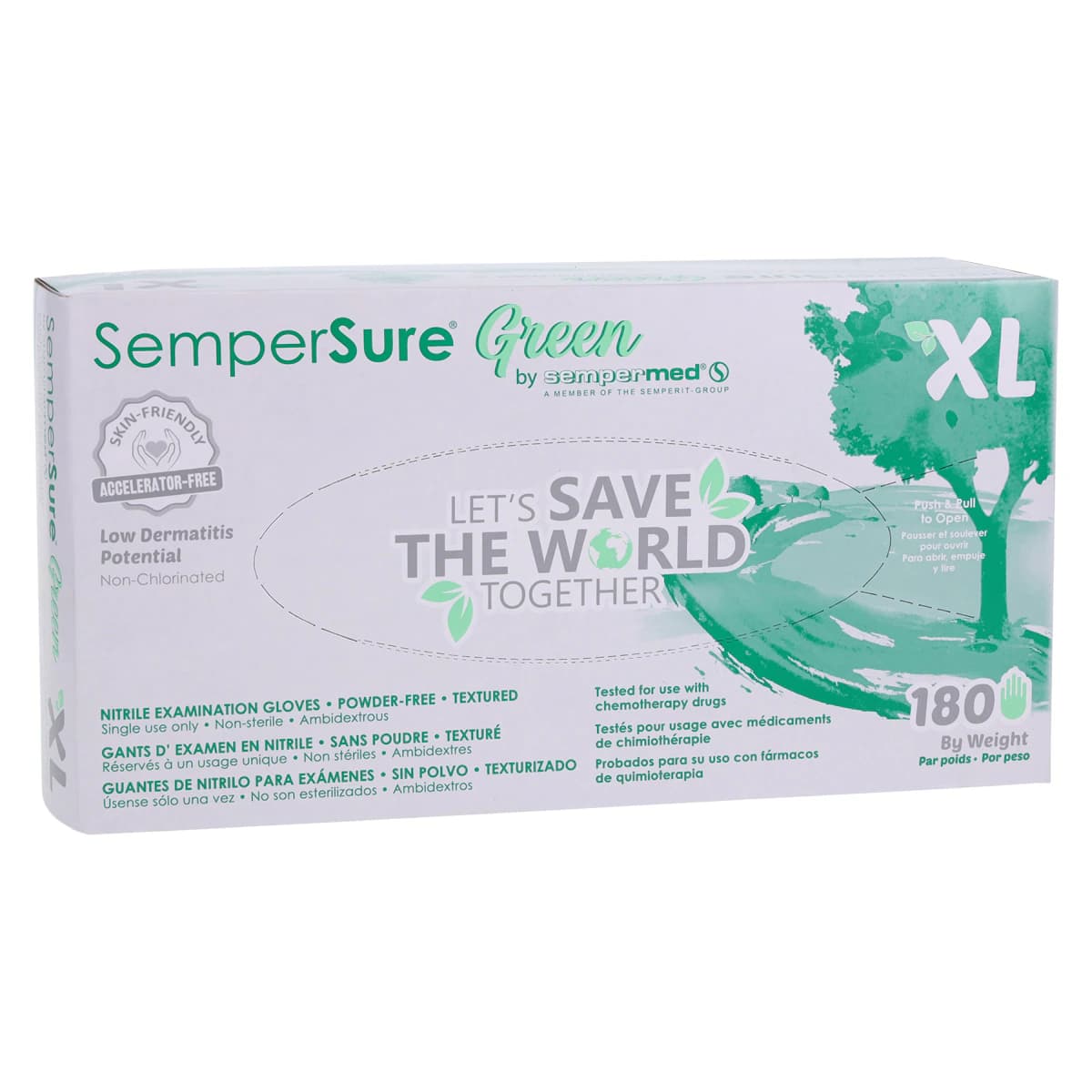 Sempersure® Nitrile Exam Gloves, Powder Free, Non-Sterile, Extra Large, Green, 180/Box thumbnail 4
