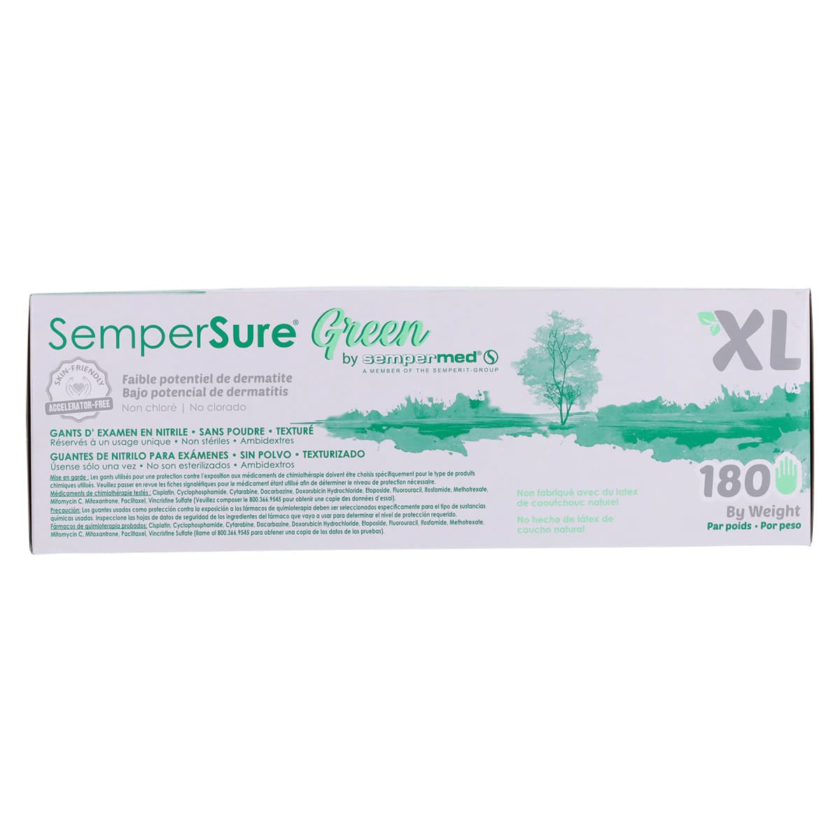 Sempersure® Nitrile Exam Gloves, Powder Free, Non-Sterile, Extra Large, Green, 180/Box thumbnail 6