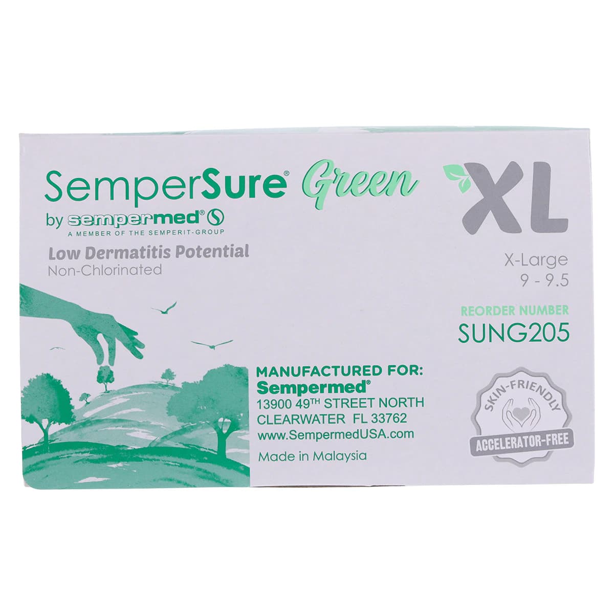 Sempersure® Nitrile Exam Gloves, Powder Free, Non-Sterile, Extra Large, Green, 180/Box thumbnail 7