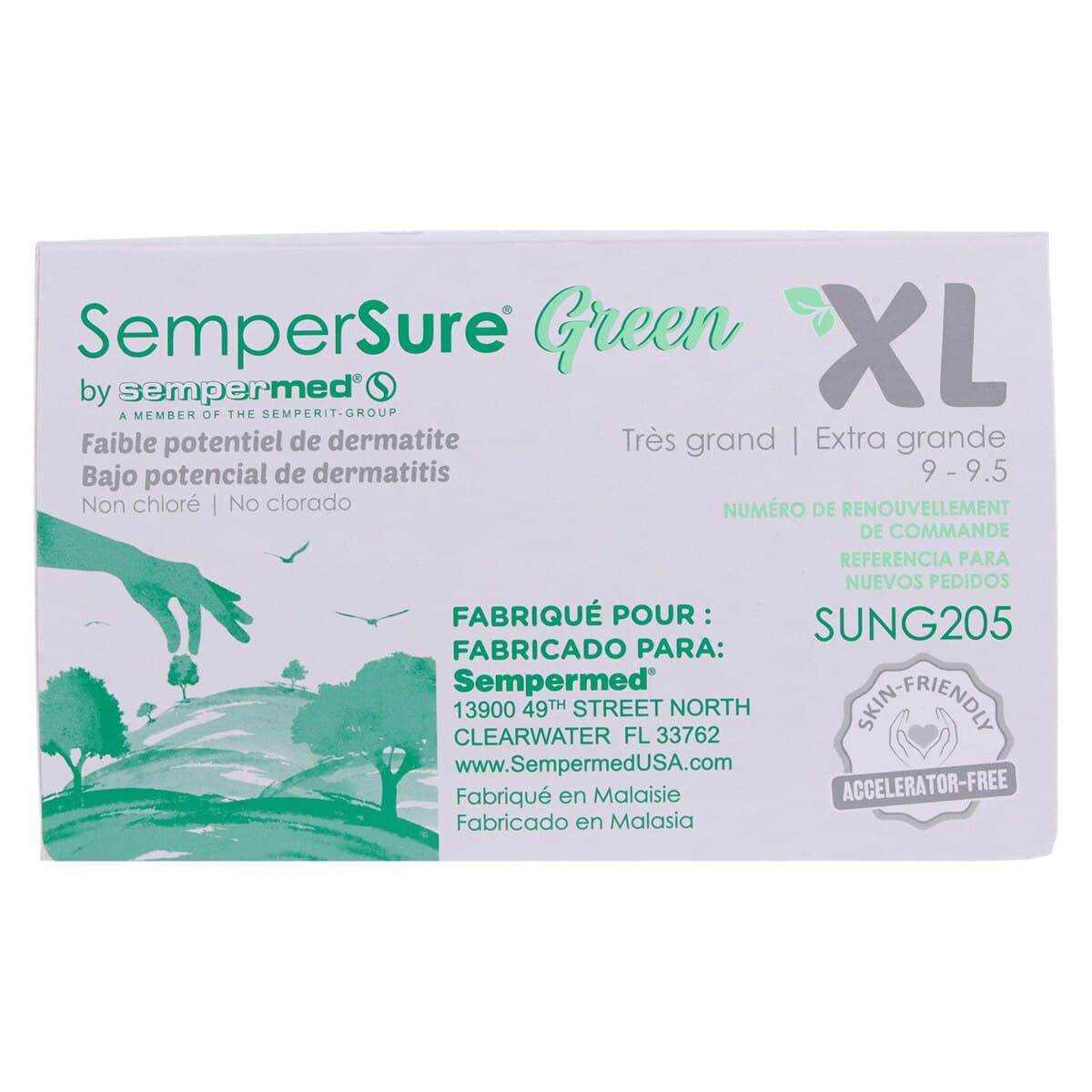 Sempersure® Nitrile Exam Gloves, Powder Free, Non-Sterile, Extra Large, Green, 180/Box thumbnail 8