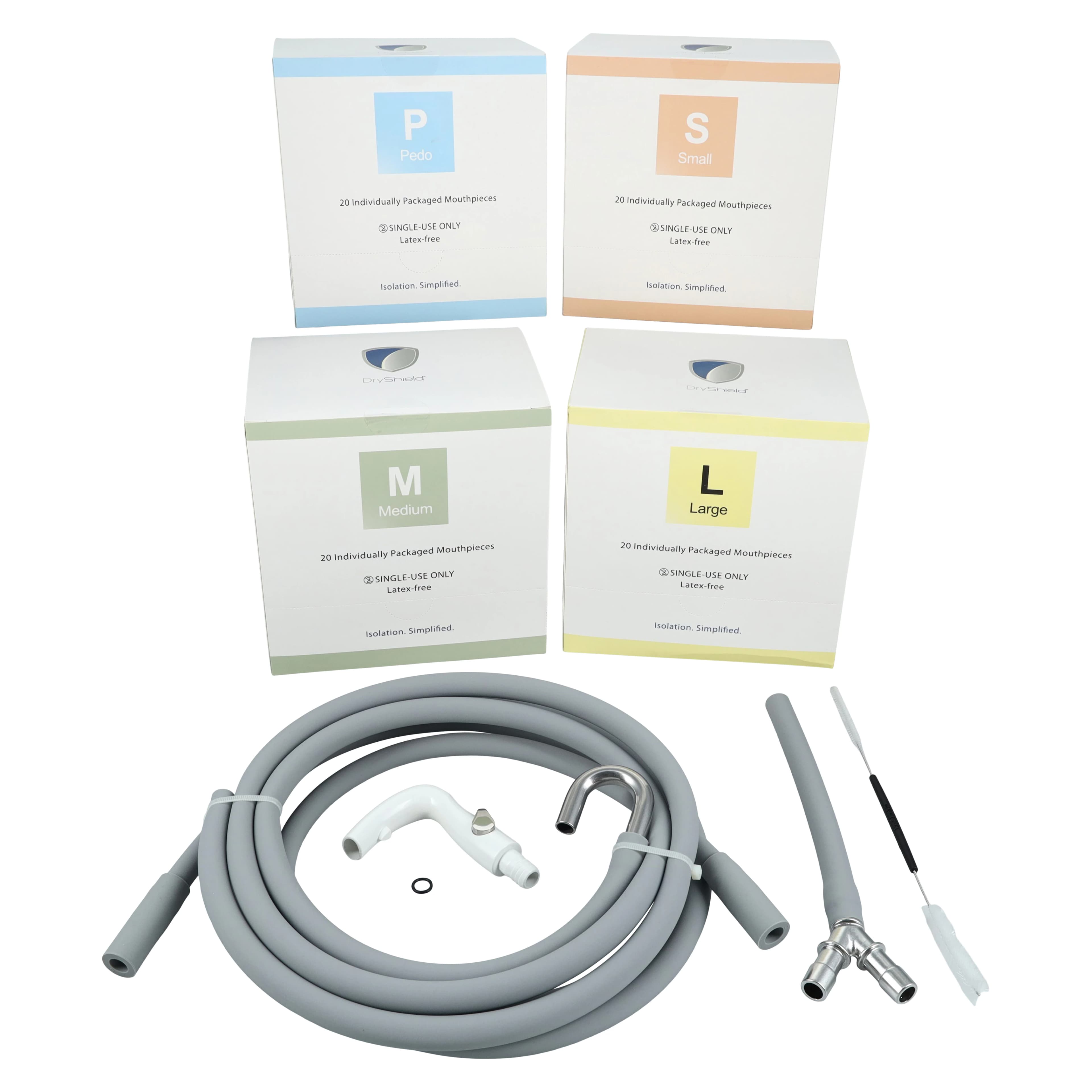 DryShield Single-Use Starter Kit, HVE Isolation System with Pedo/Small/Medium/Large Mouthpieces, DS-SUSK-003 - DryShield® Single-Use Starter Kit - Image 1