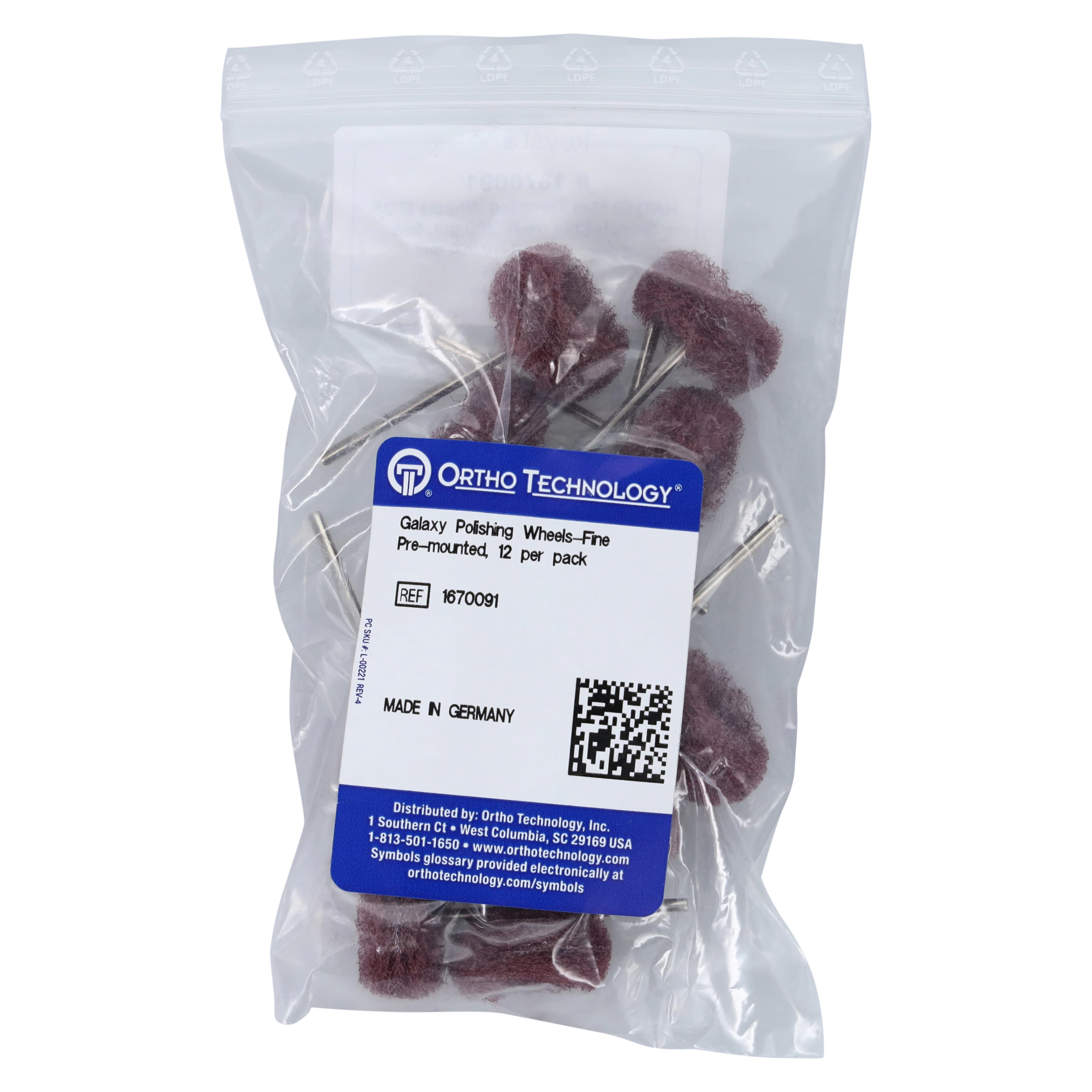 Galaxy Acrylic Polishing Wheels, Fine, Pre-Mounted, 12/Pack, 1670091 thumbnail 2