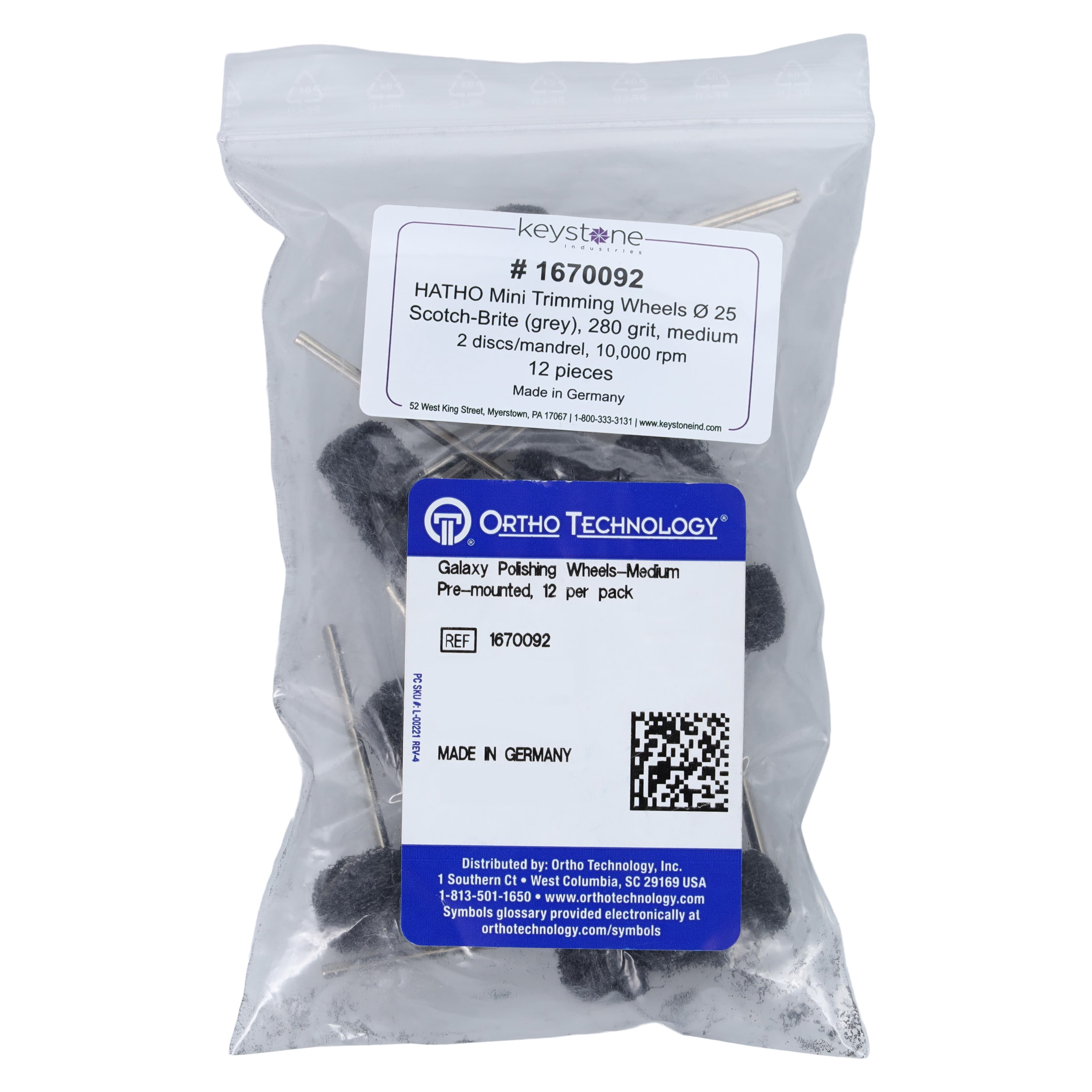 Galaxy Orthodontic Polishing Wheels, Coarse/Medium, Pre-Mounted, Tan, 12/Pack, 1670092 thumbnail 2