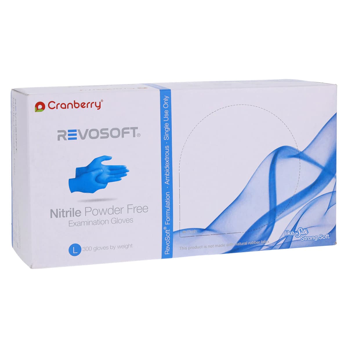 Cranberry RevoSoft Nitrile Exam Gloves, Powder Free, Latex Free, Large, Blue, 300/Box, CR3278 thumbnail 4