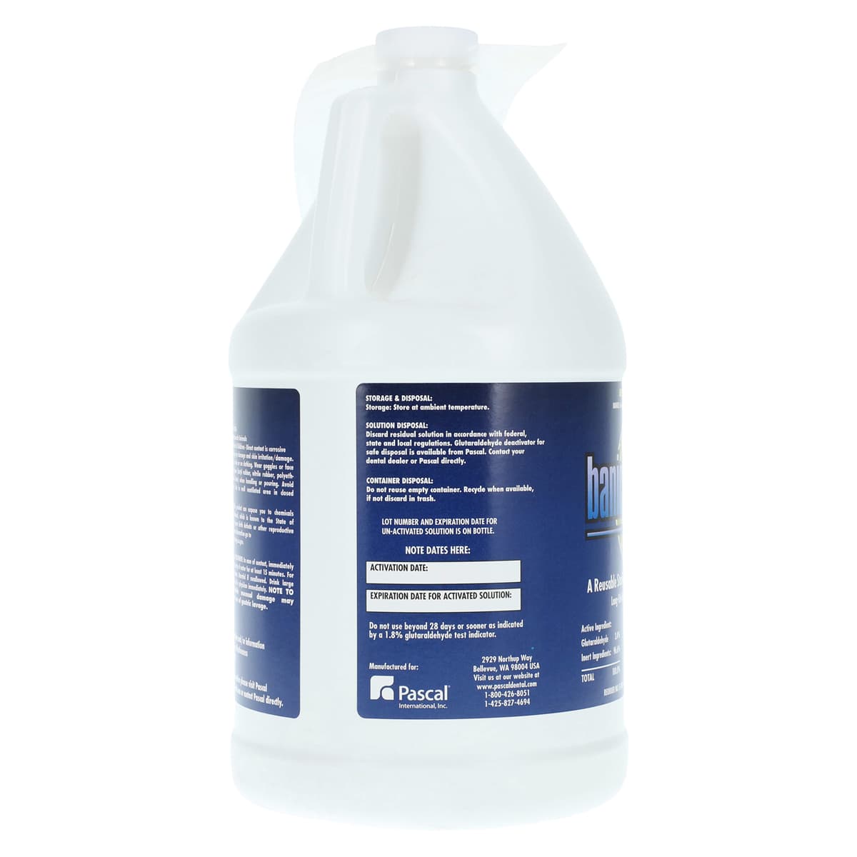 Pascal Banicide Cold Sterile, 2.65% Glutaraldehyde, 1 Gallon Bottle, 28-Day Solution thumbnail 4
