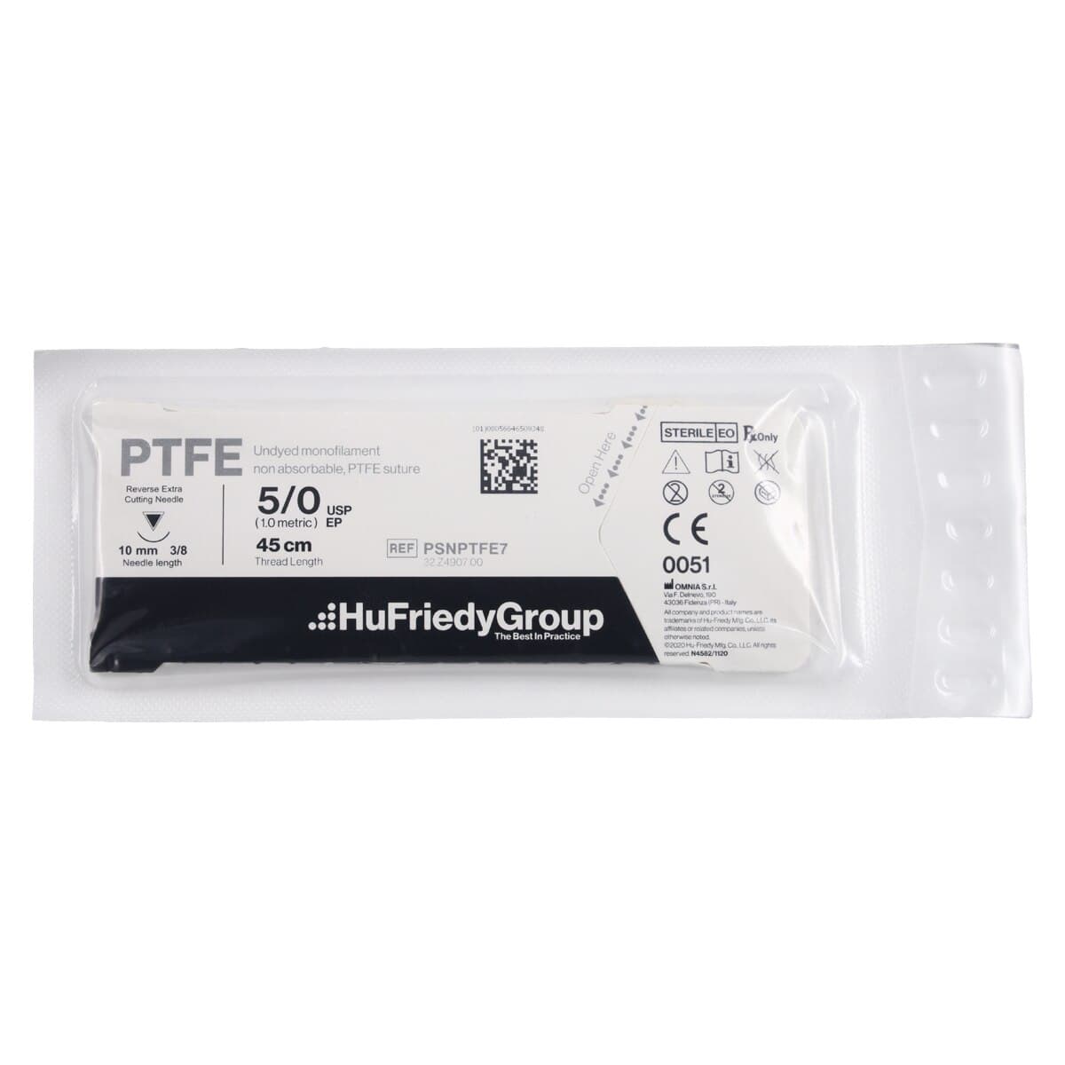 Perma Sharp PTFE Monofilament Non-Absorbable Suture, 5-0, 18 in, White, C-1 Premium Reverse Cutting 3/8 Circle Needle, 12/Pk, PSNPTFE7 thumbnail 3