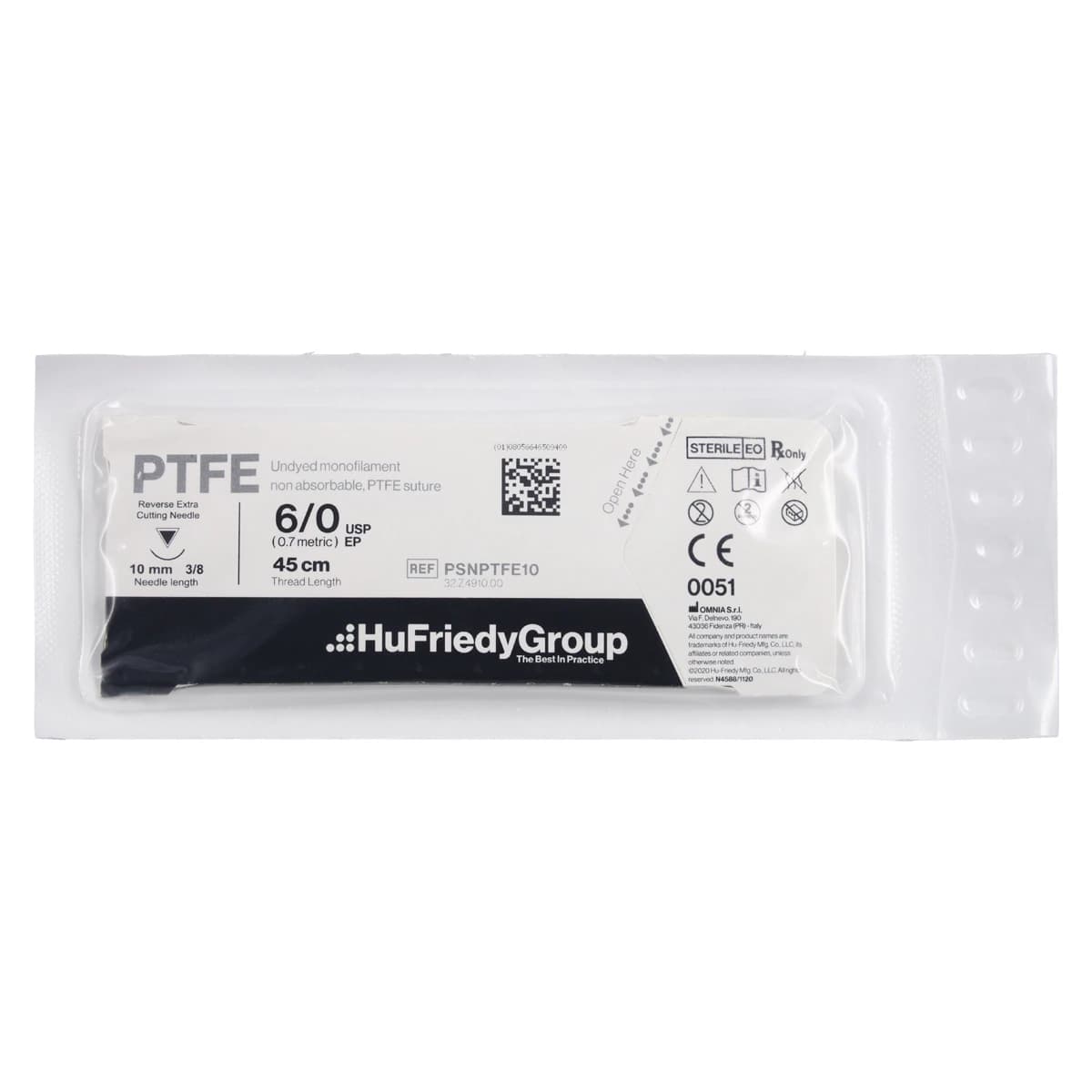 Hu-Friedy Perma Sharp PTFE Monofilament Non-Absorbable Suture, 6-0, C-1 Needle, 3/8 Circle Premium Reverse Cutting, 18", White, 12/Box, PSNPTFE10 thumbnail 3