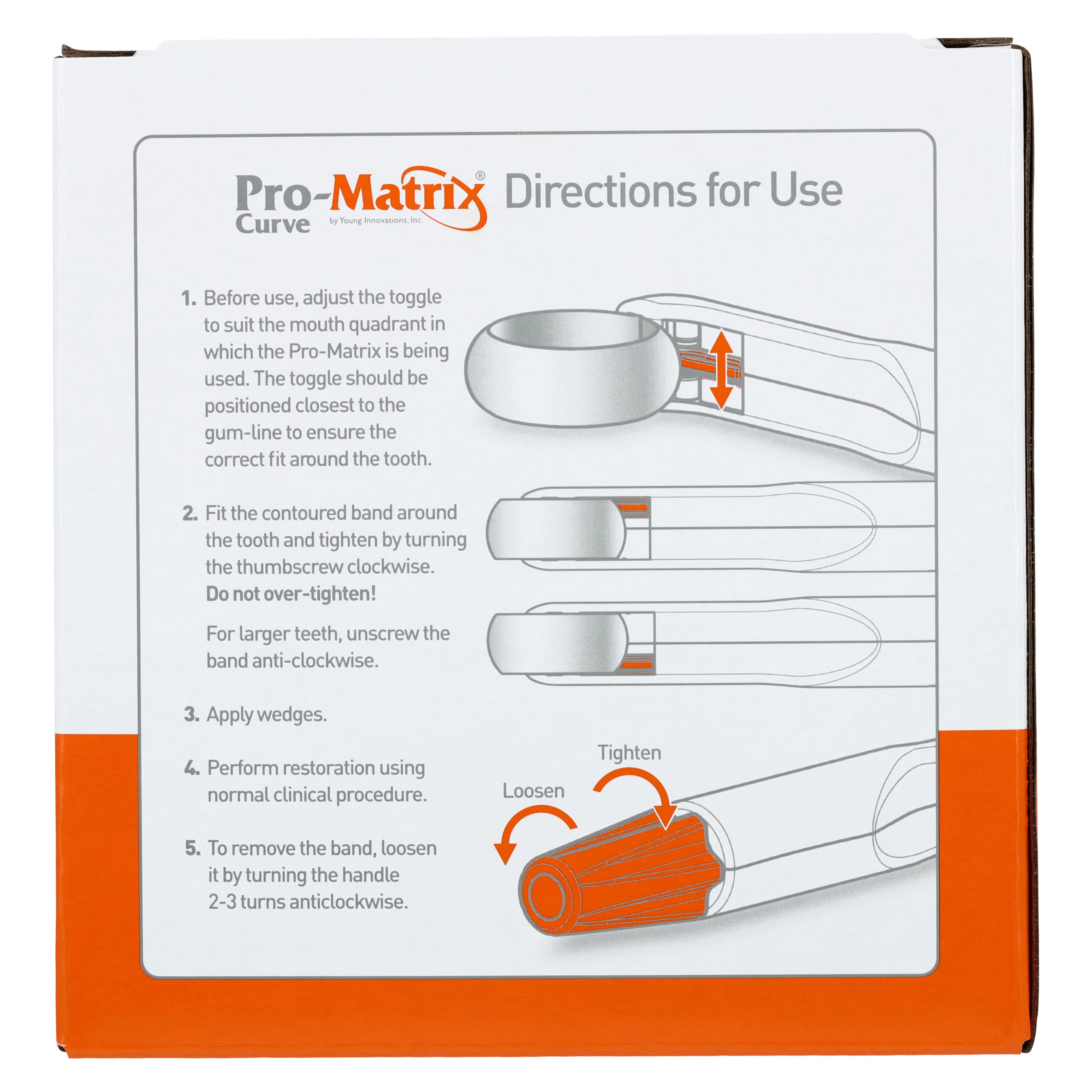 Young Dental Pro-Matrix Curve Contoured Matrix Bands, Wide, 6 mm, Orange, 50/Pk, 19006 thumbnail 7
